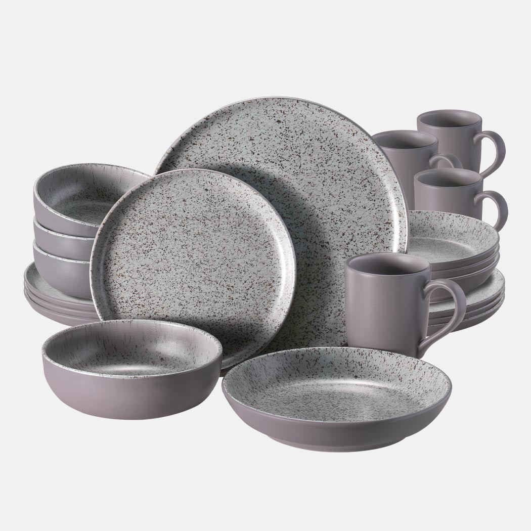 Oxford Contempo, Granite Stoneware 20 Piece Dinnerware Set, Service for 4 detail image - Resin Society