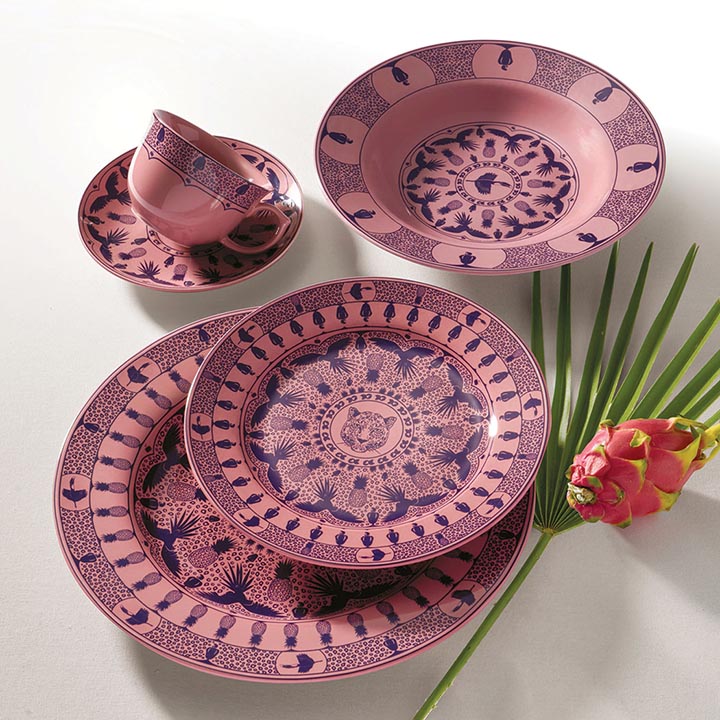 Oxford Flamingo, Terra Brasilis Utopia Porcelain 20 Piece Dinnerware Set, Service for 4 detail image - Resin Society