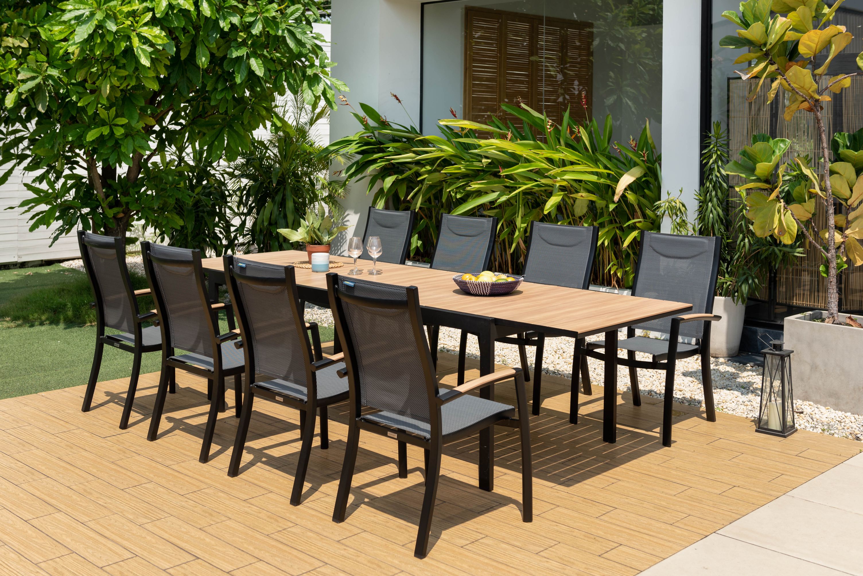 Panama Dark 9 Piece Extending Dining Set by LifestyleGarden US - product image 2 for Resin Society