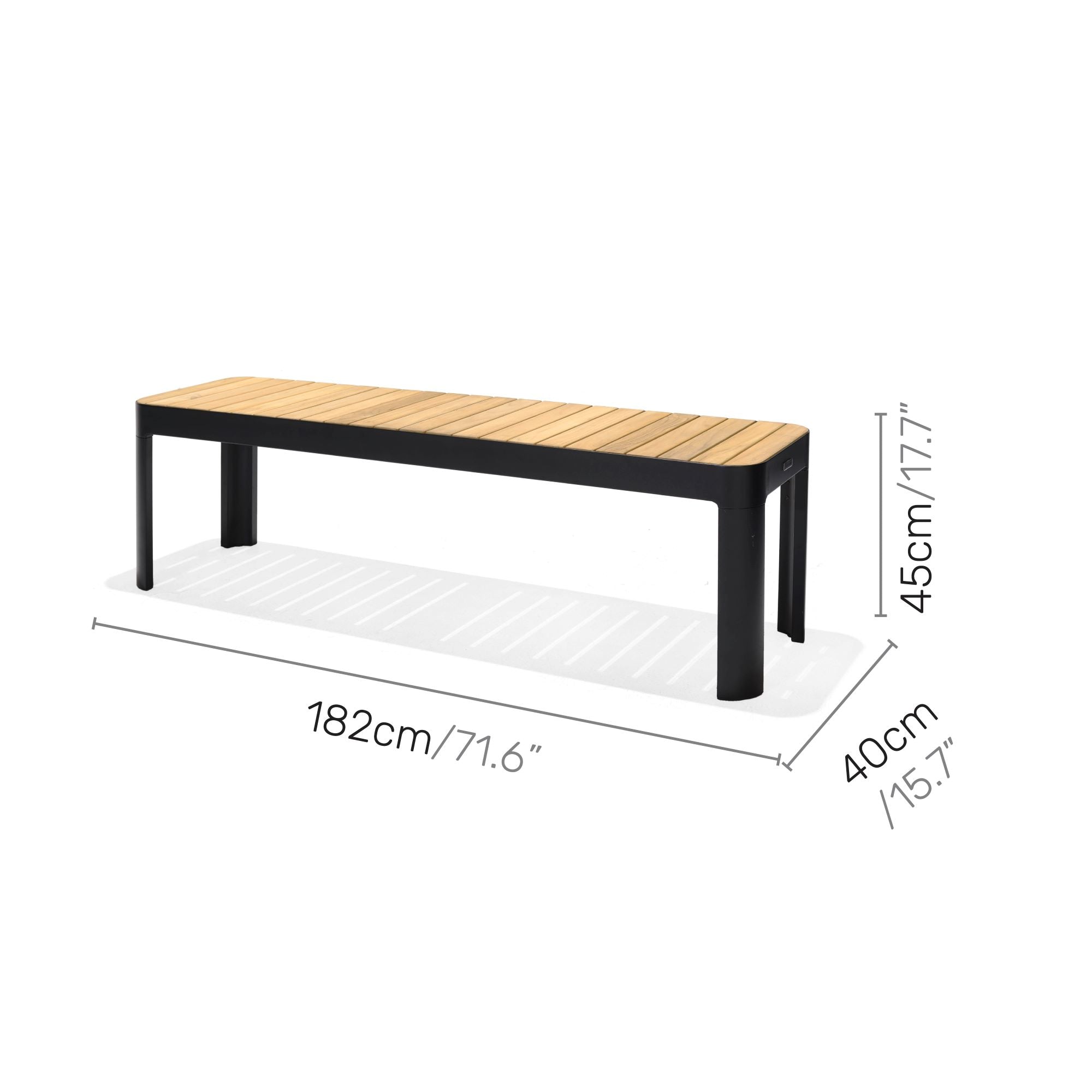 Portals Teak and Aluminum Picnic Bench by LifestyleGarden US - product image 8 for Resin Society