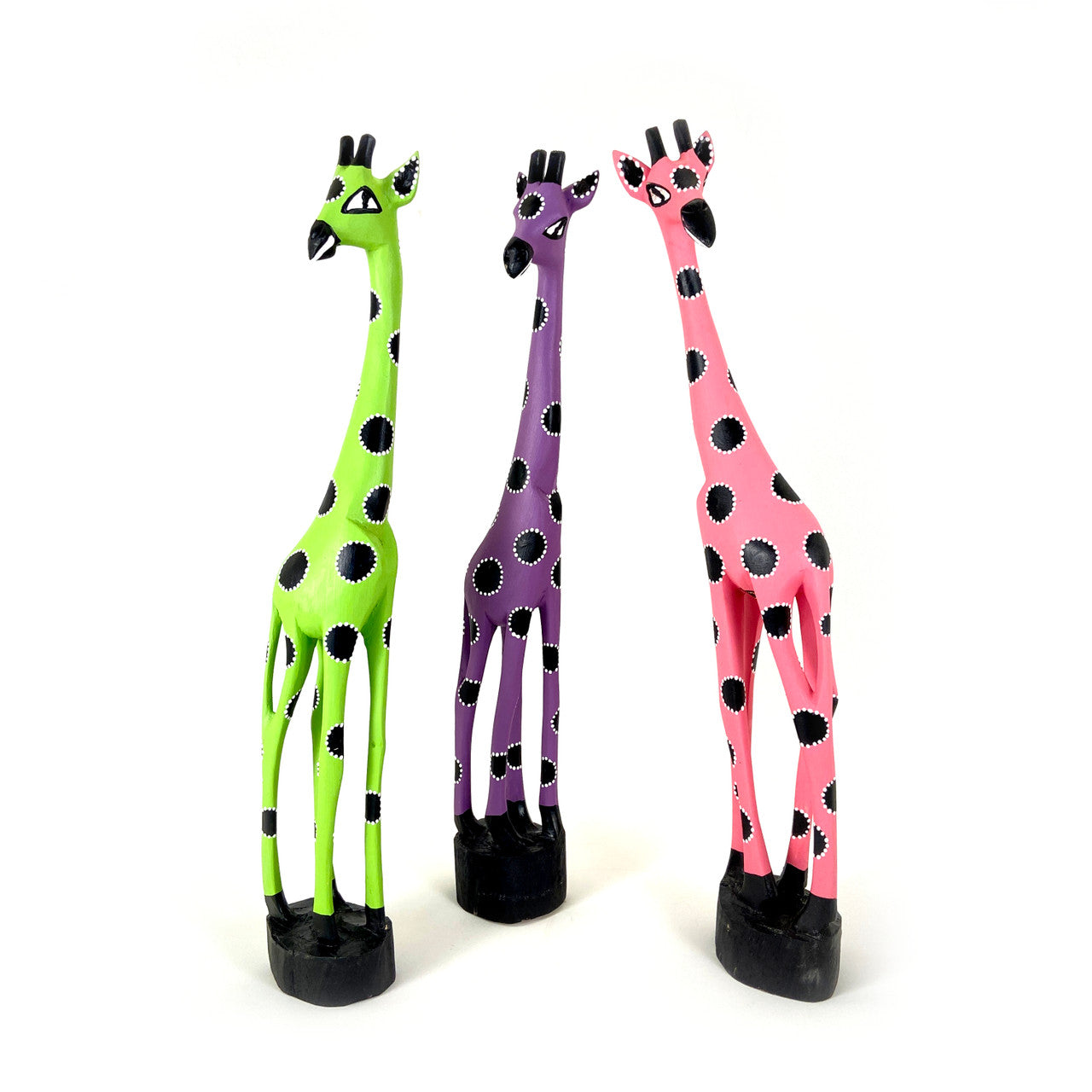 Colorful Painted Wood Giraffe - 24" by Mbare Ltd - product image 2 for Resin Society