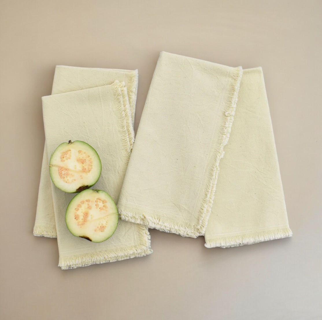 Natural Ivory Napkins (Set of 4) by CECILIADENADIE studio from MESO