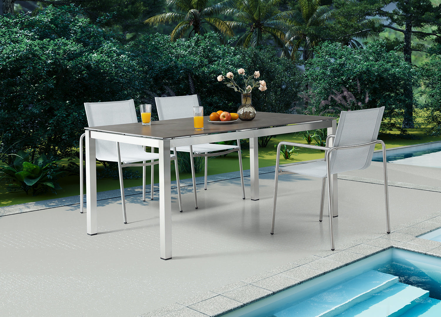 Paola Outdoor Dining Table detail image - Resin Society