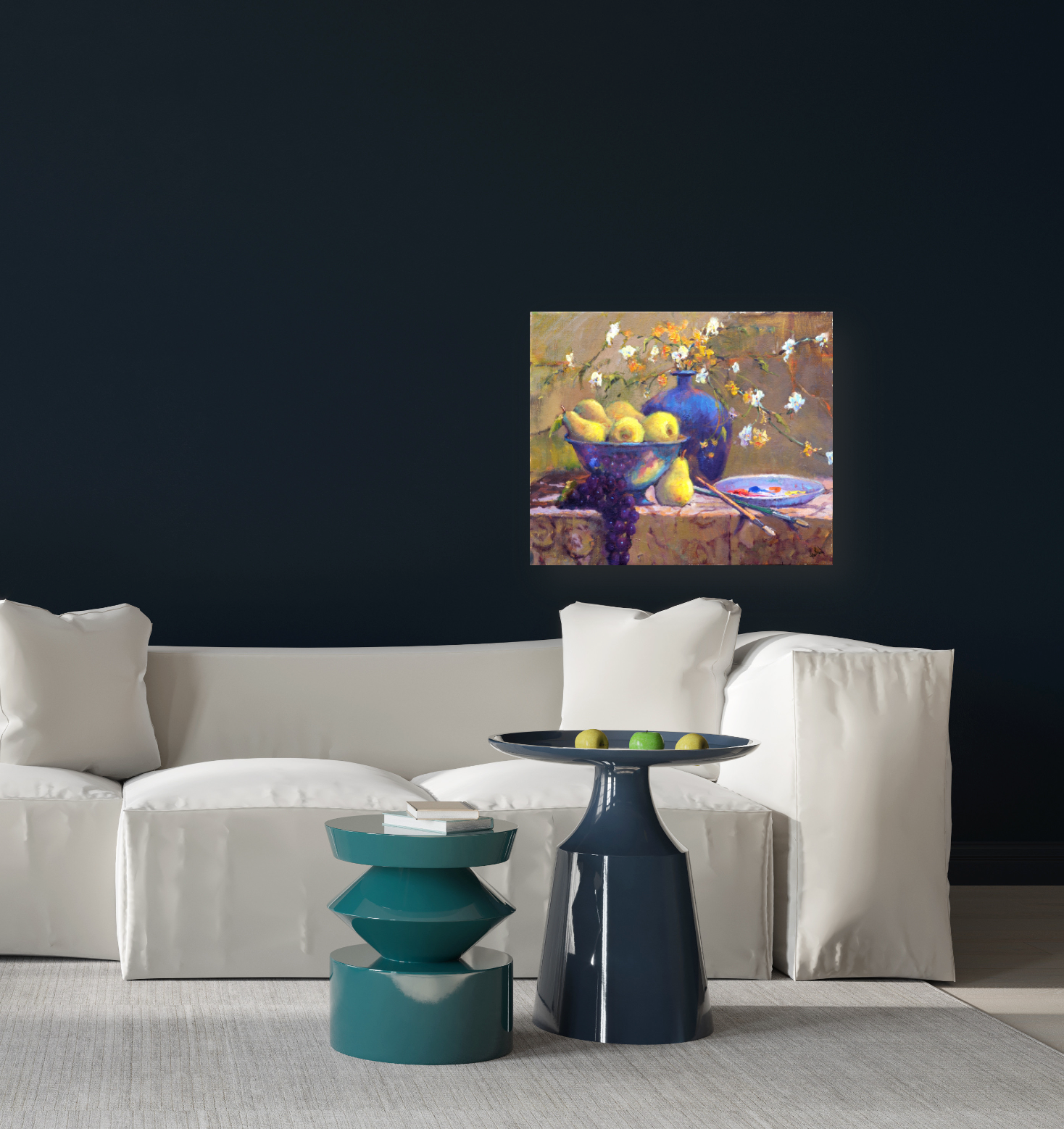 Pears in Bowl Artist Enhanced Canvas Print by John Beard Collection - product image 2 for Resin Society