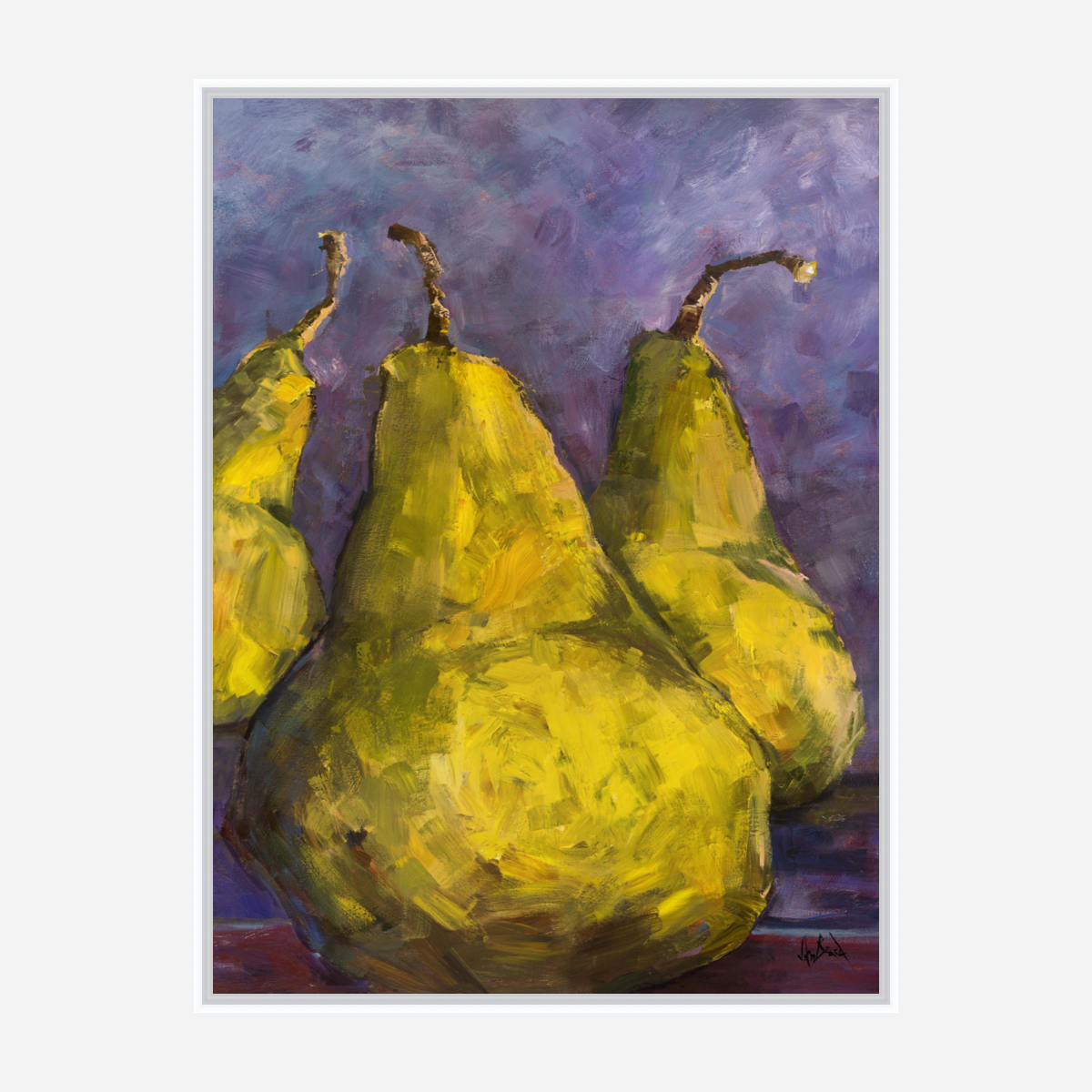Pears with Purple Artist Enhanced Canvas Print by John Beard Collection - product image 6 for Resin Society