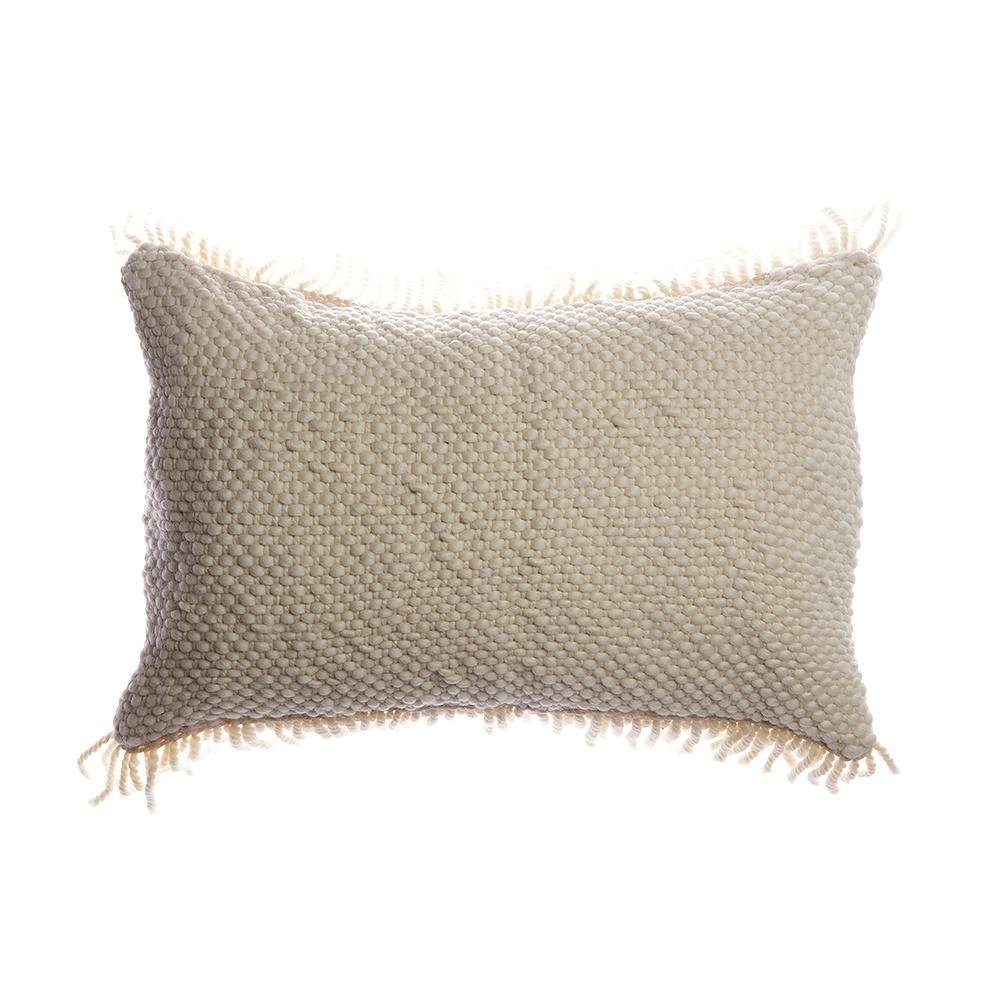 Penachos Fringed Wool Pillow by Homelosophy