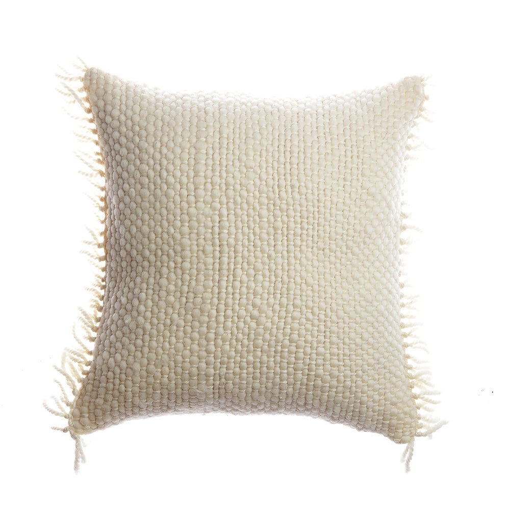 Penachos Fringed Wool Pillow by Homelosophy