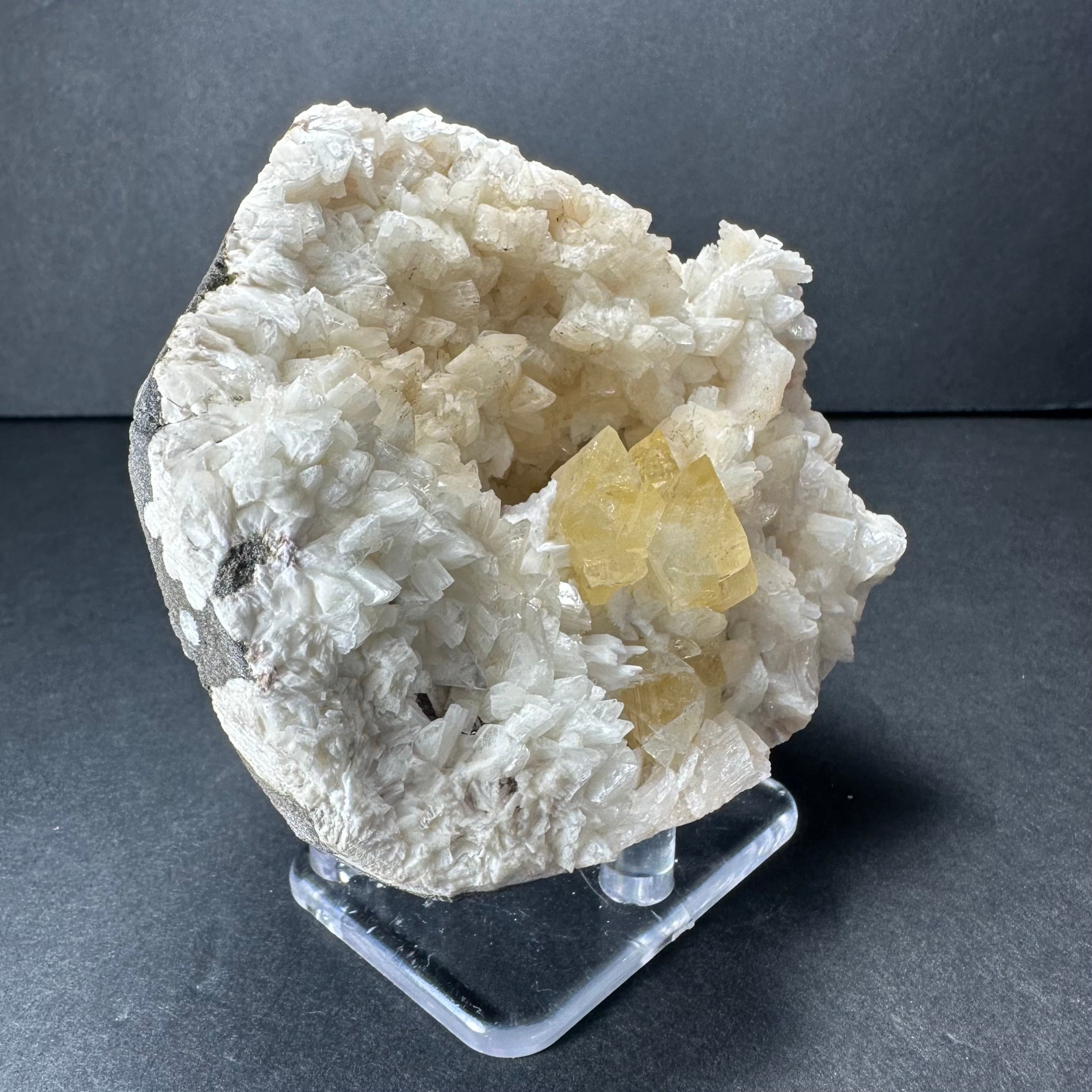Yellow Powellite with Heulandite from Maharashtra, Pune, India by Rare Earth Gallery - main product image for Resin Society