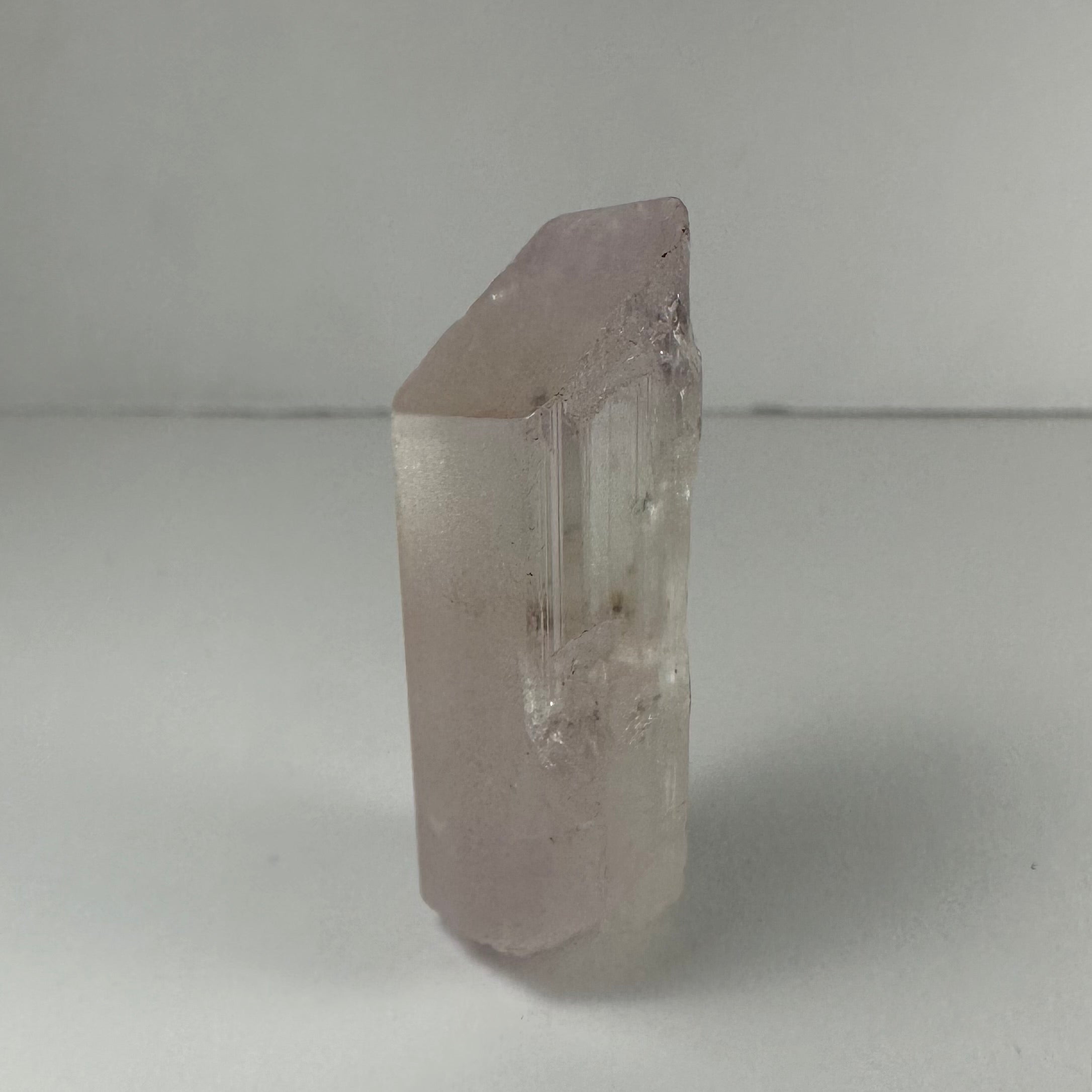 Terminated Pink Spodumene Kunzite Crystal shown from multiple angles highlighting pink hues and natural termination