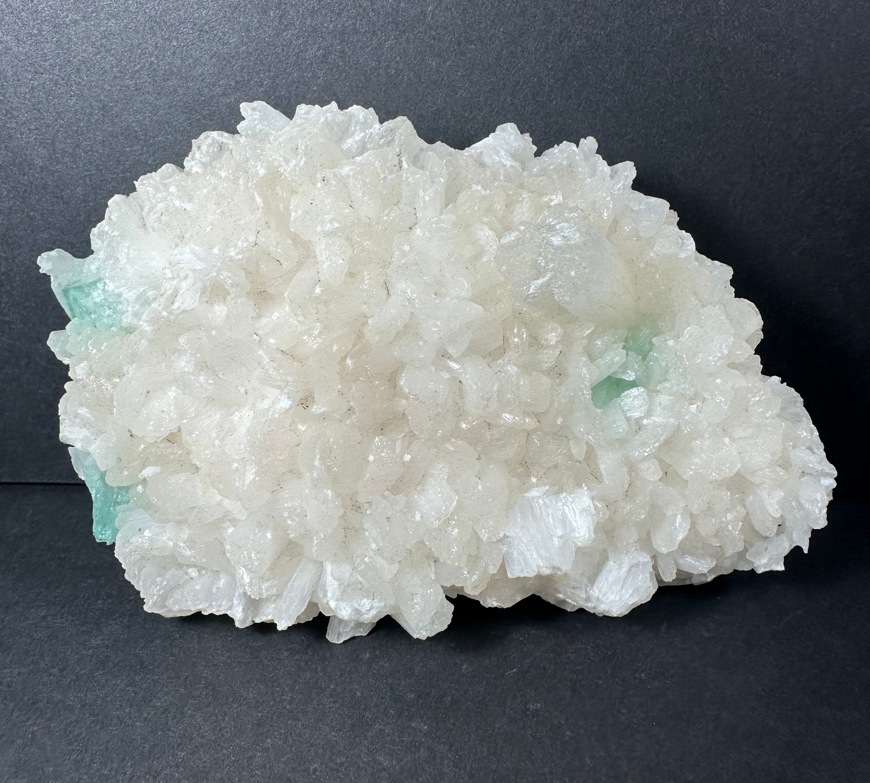 Ocean Green Apophyllite with Stilbite on Matrix