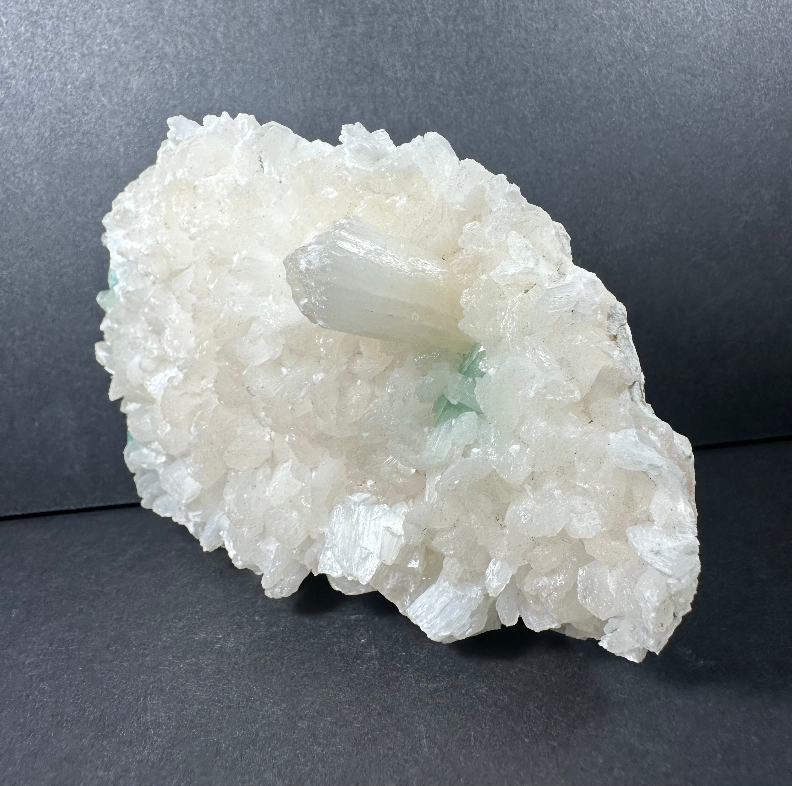 Ocean Green Apophyllite with Stilbite on Matrix
