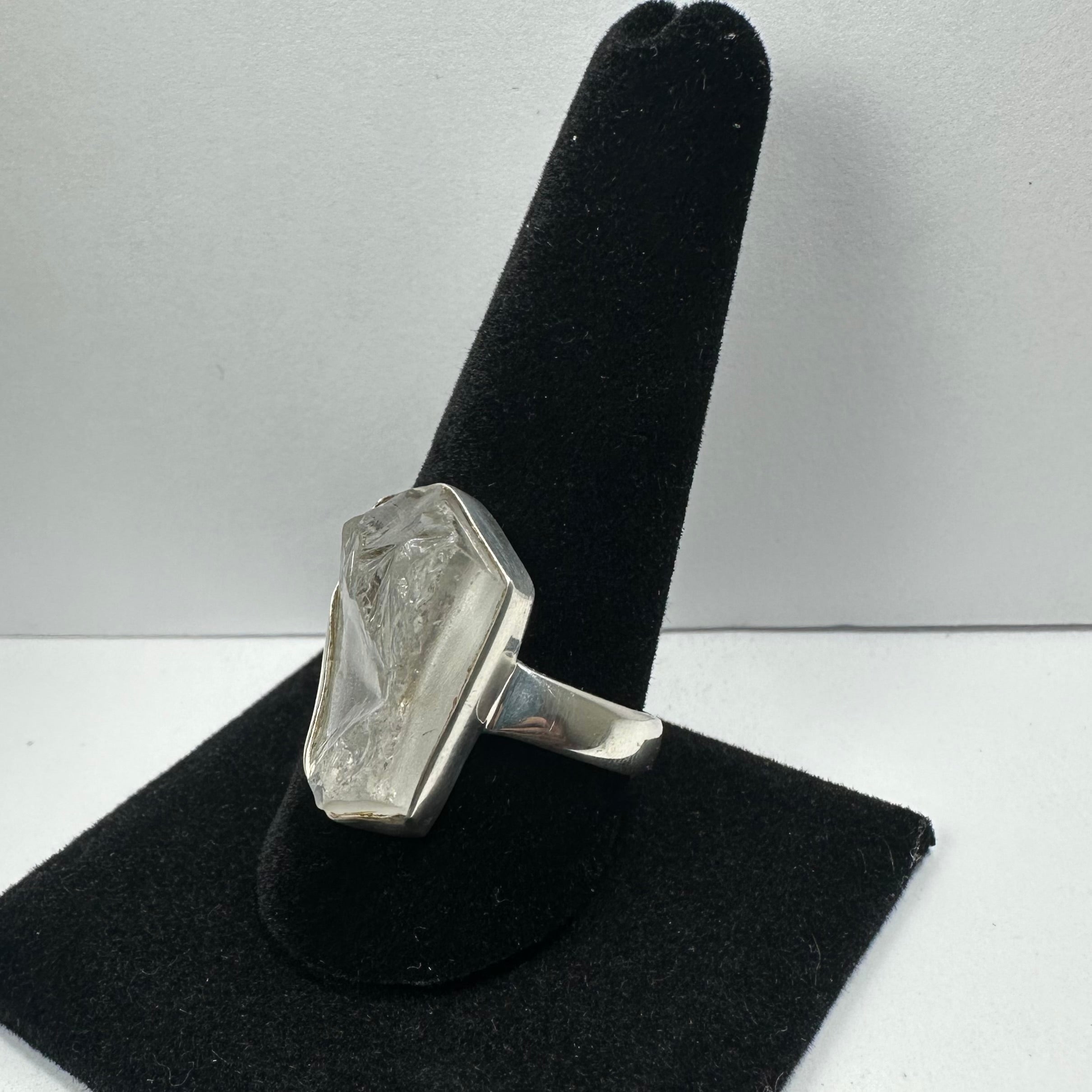 Natural Rough Quartz Ring - Size 11.5