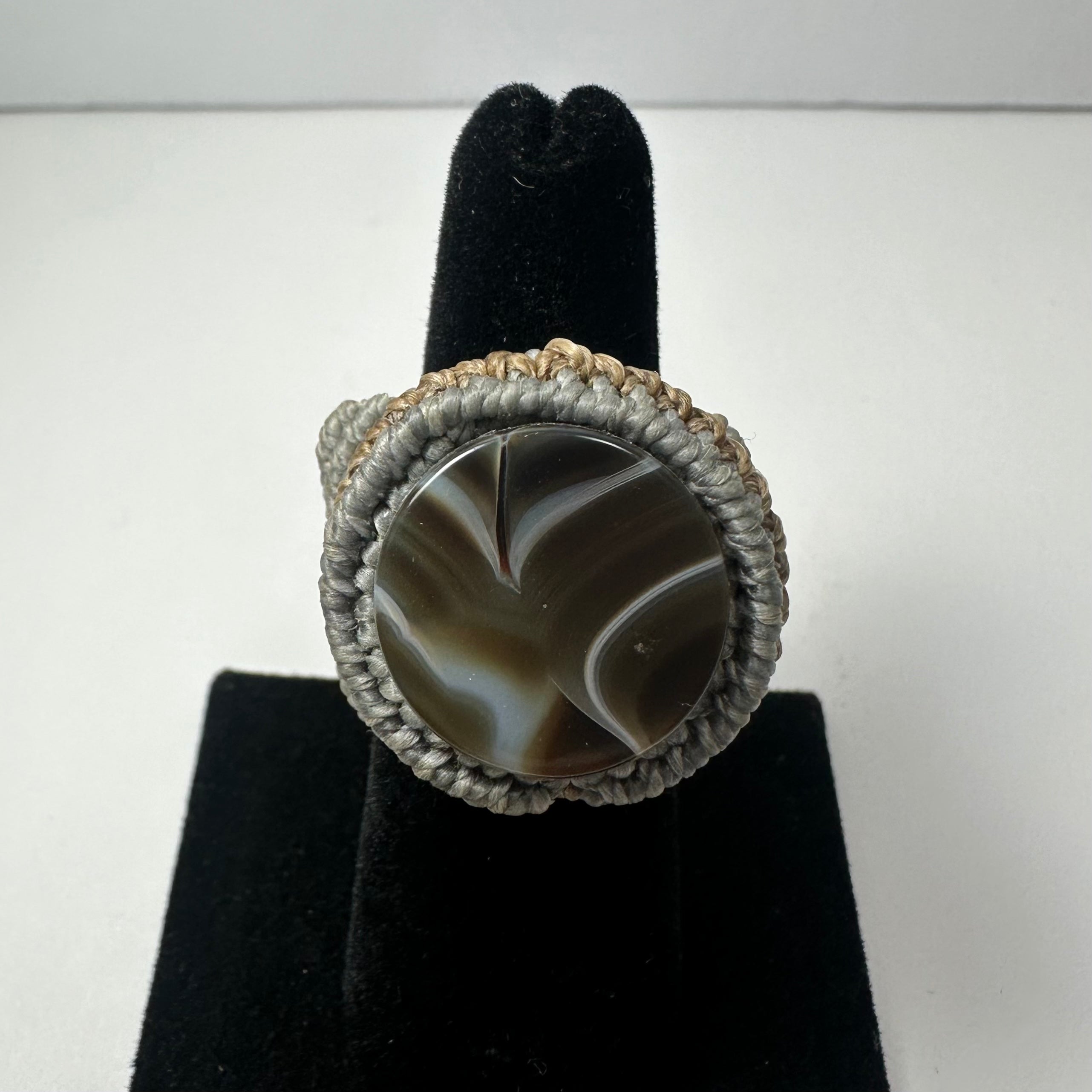 Handmade Woven Ring with Stone by Rare Earth Gallery - product image 12 for Resin Society