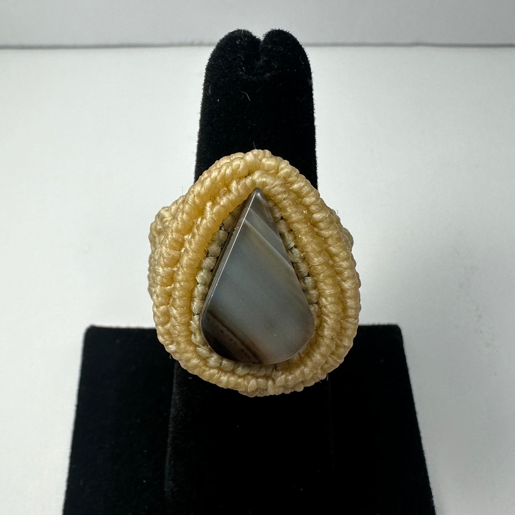 Handmade Woven Ring with Stone by Rare Earth Gallery - product image 5 for Resin Society