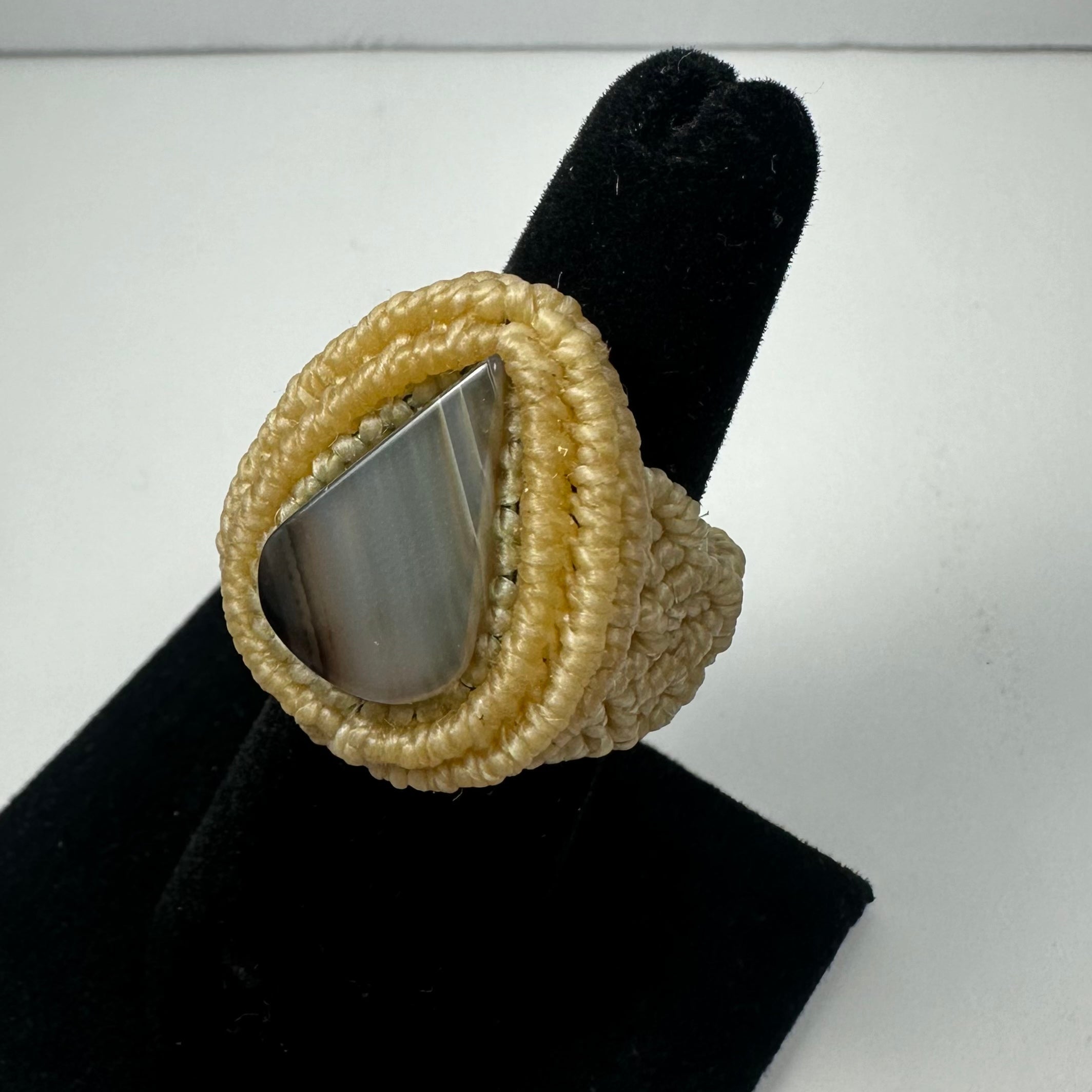 Handmade Woven Ring with Stone by Rare Earth Gallery - product image 2 for Resin Society