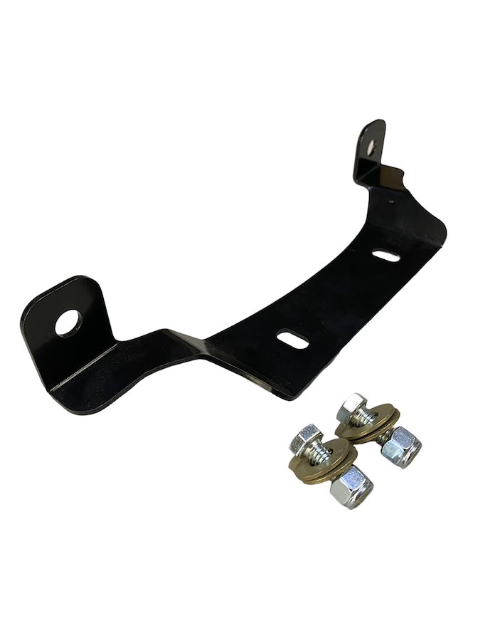 Polaris RZR Pro R Dual Light Pod Mounting Bracket attached to bumper with two green light pods