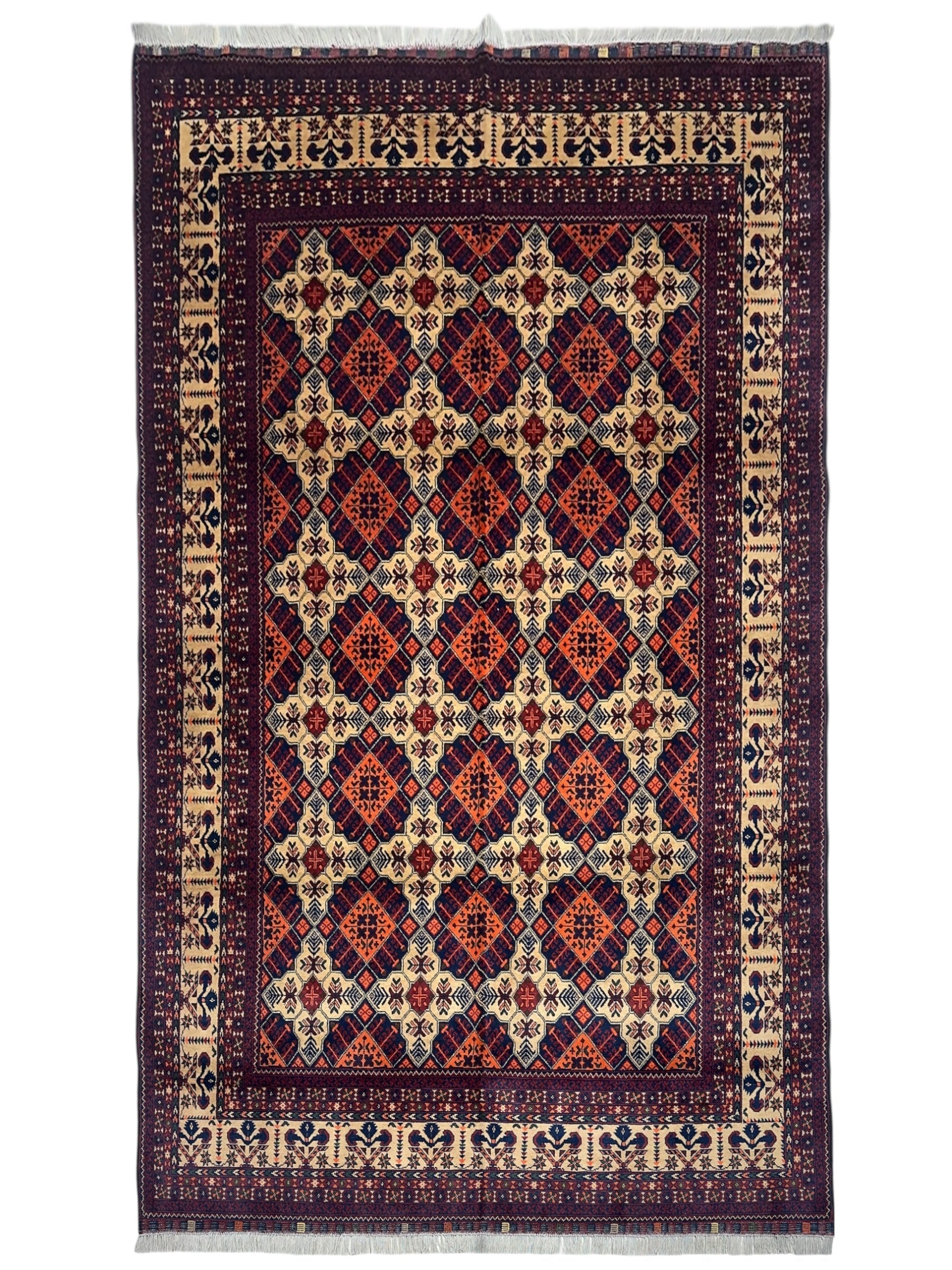 Hand-Knotted Afghani Yusufi Wool Rug – 6’7″ x 10’0″ by Rugistan - main product image for Resin Society