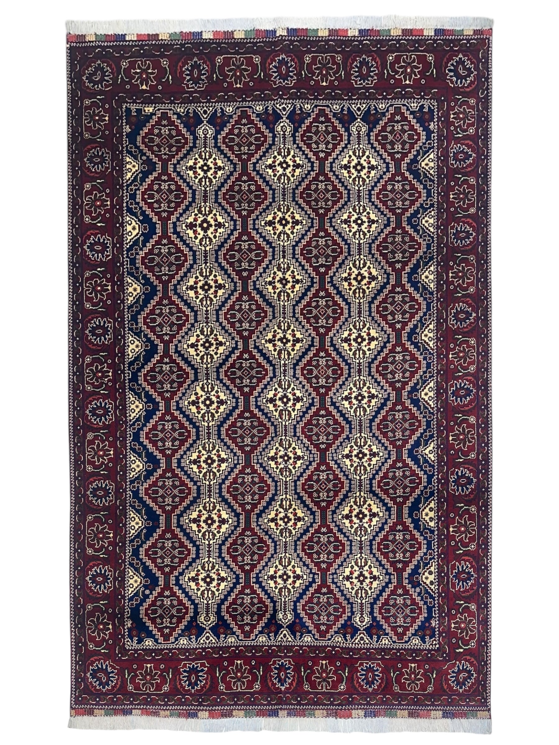Hand-Knotted Afghani Yusufbai Wool Rug – 6’10″ x 9’10″ by Rugistan - main product image for Resin Society