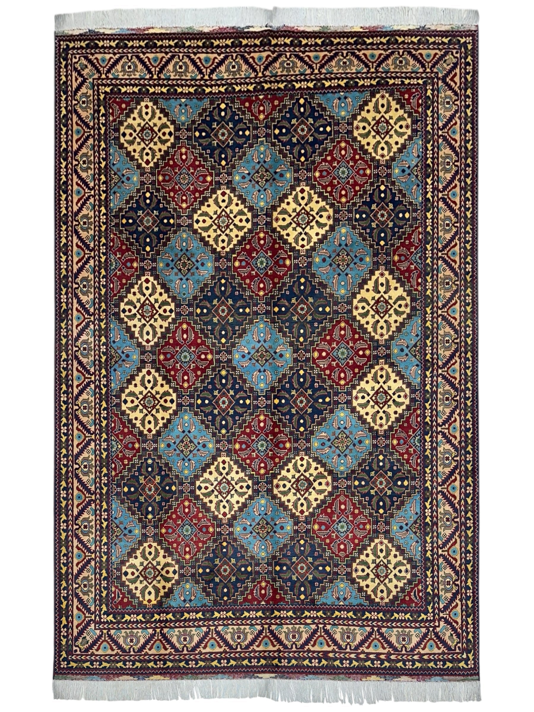 Hand-Knotted Afghani Kashi Wool Rug – 6’9″ x 9’6″ by Rugistan - main product image for Resin Society