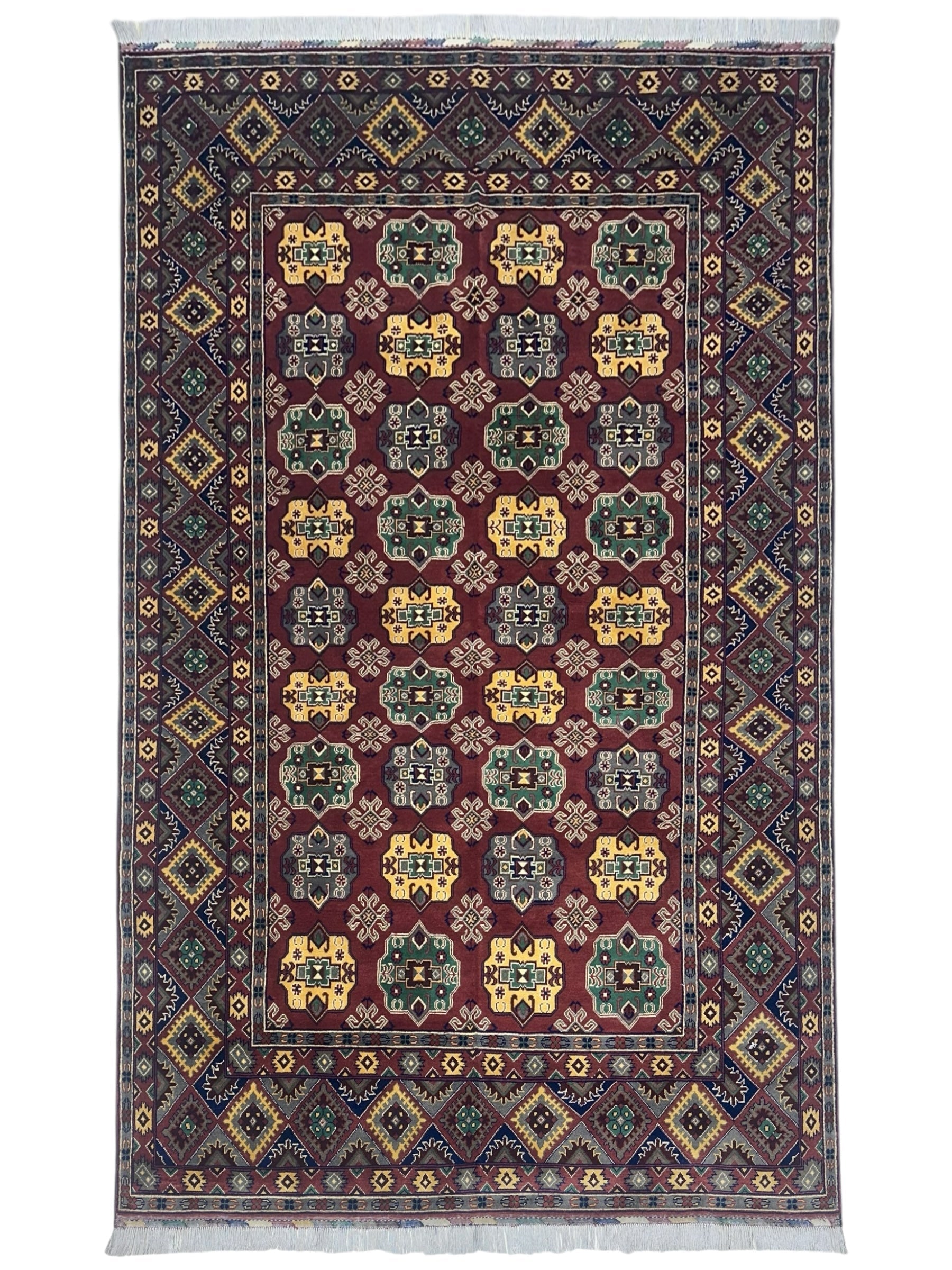Hand-Knotted Afghani Turkmenistani Wool Rug – 6’5″ x 9’9″ by Rugistan - main product image for Resin Society