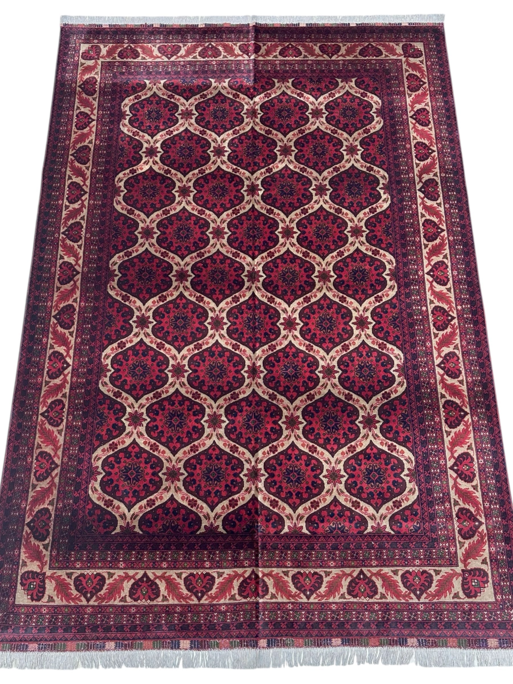 Hand-Knotted Afghani Heart Shape Wool Rug – 6’6″ x 9’5″ by Rugistan - product image 2 for Resin Society