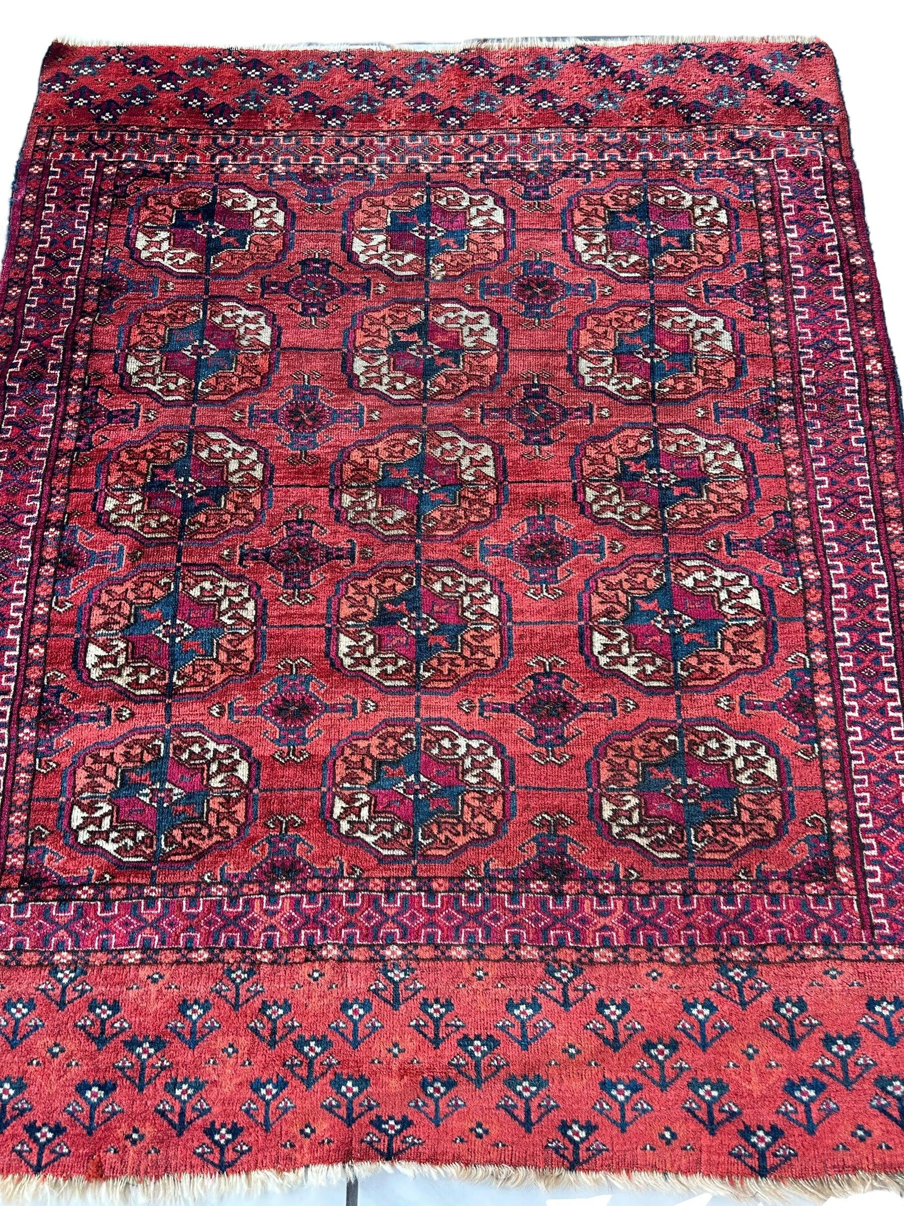 Antique 1920’s Tribal Turkoman Tekke Wedding Rug 3’4” x 4’1” by Rugistan - product image 5 for Resin Society