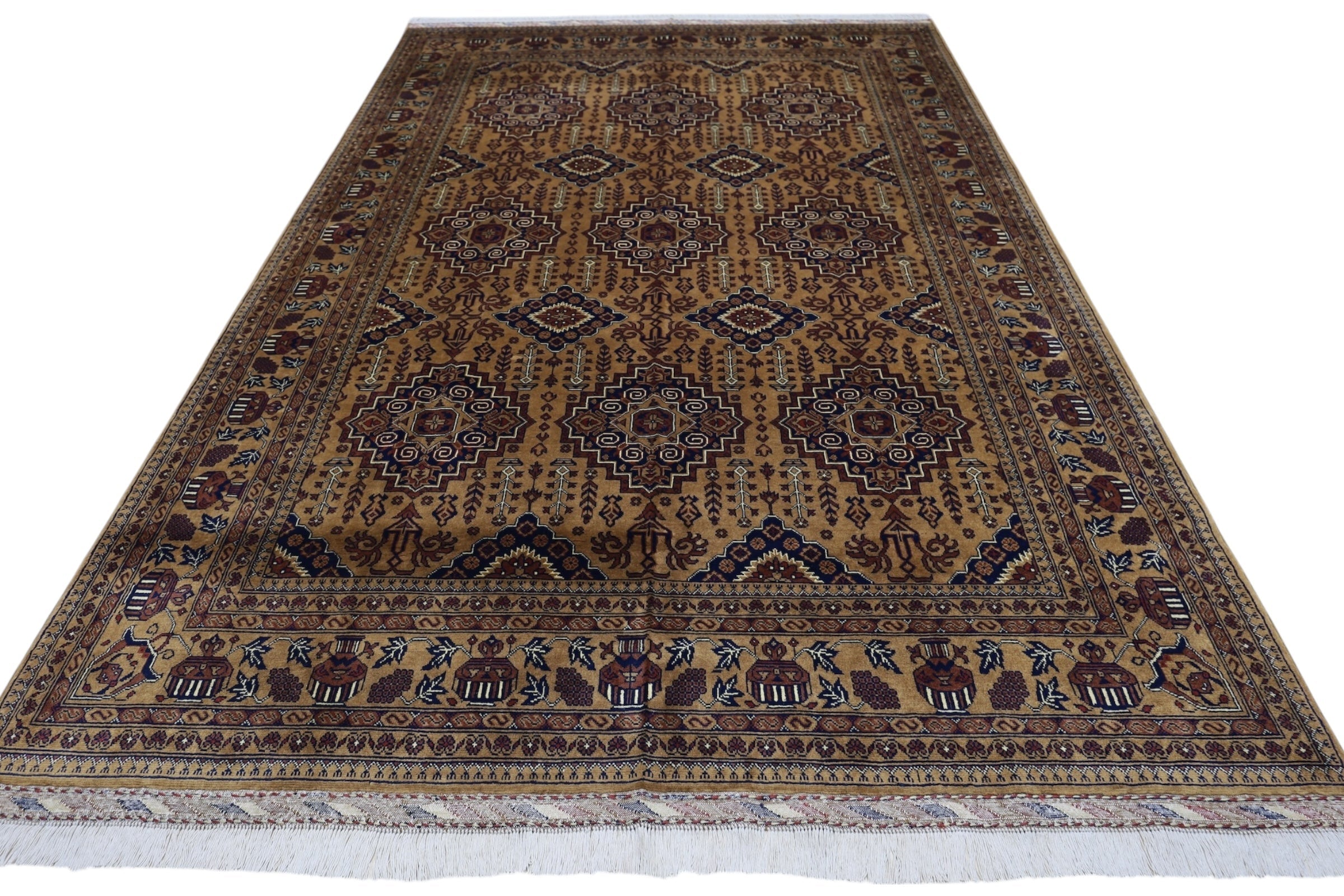 Hand-Knotted Afghani Zerkhaki Wool Rug – 6’7″ x 10’2″ by Rugistan - product image 3 for Resin Society