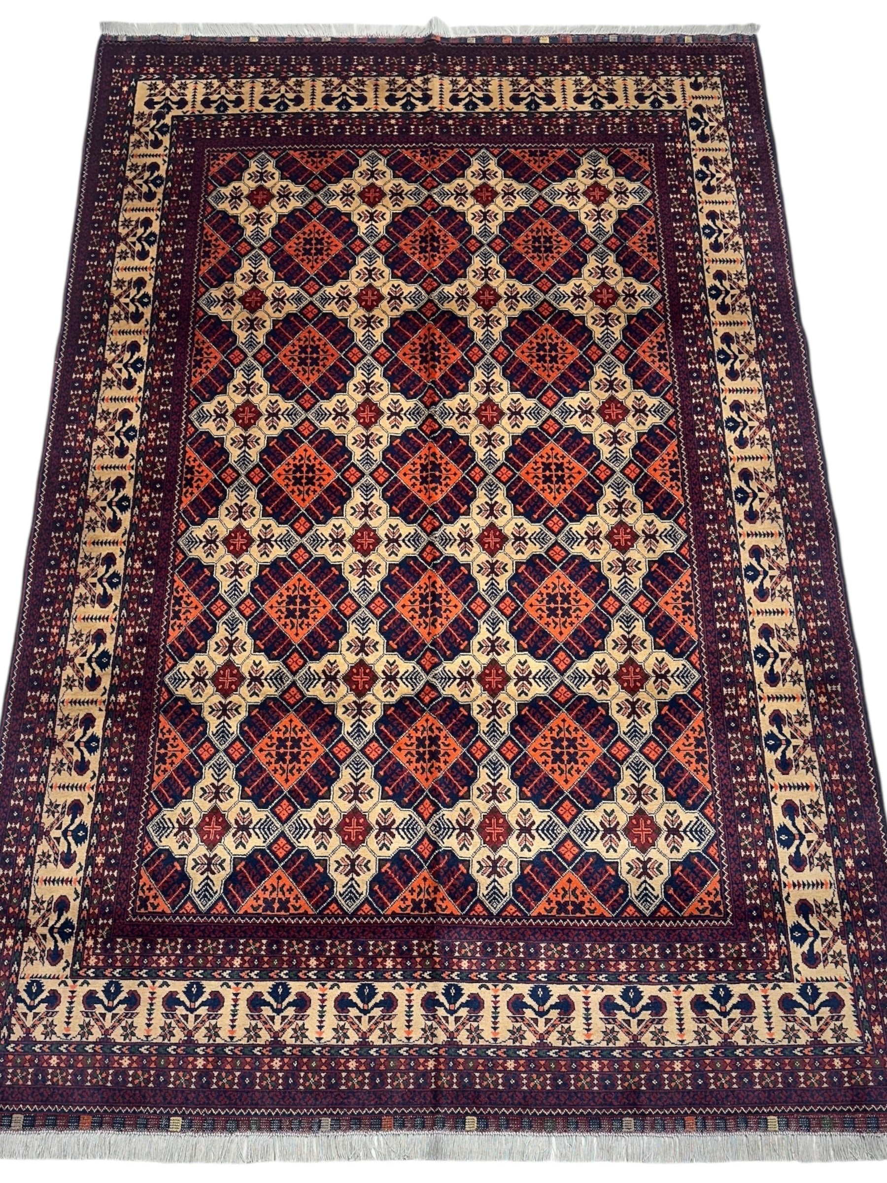 Hand-Knotted Afghani Yusufi Wool Rug – 6’7″ x 10’0″ by Rugistan - product image 2 for Resin Society