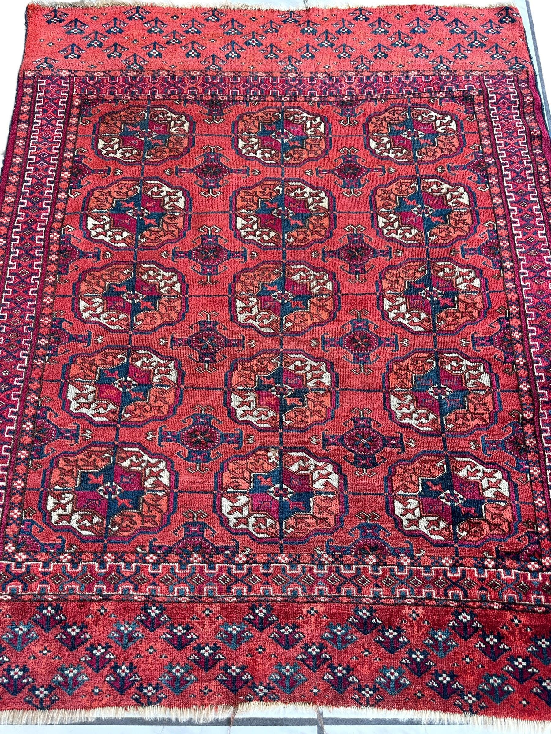 Antique 1920’s Tribal Turkoman Tekke Wedding Rug 3’4” x 4’1” by Rugistan - product image 6 for Resin Society