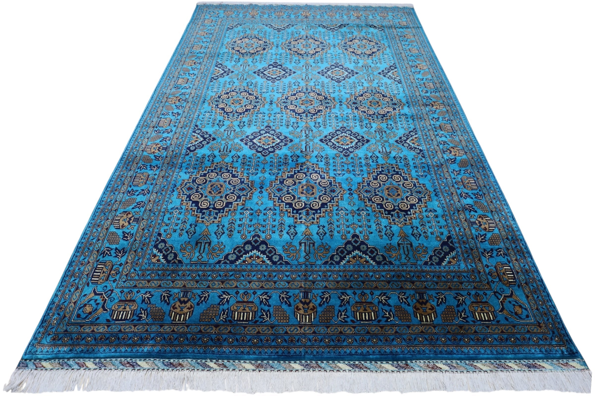 Hand-Knotted Afghani Zerkhaki Wool Rug – 6’6″ x 10’0″ by Rugistan - product image 3 for Resin Society