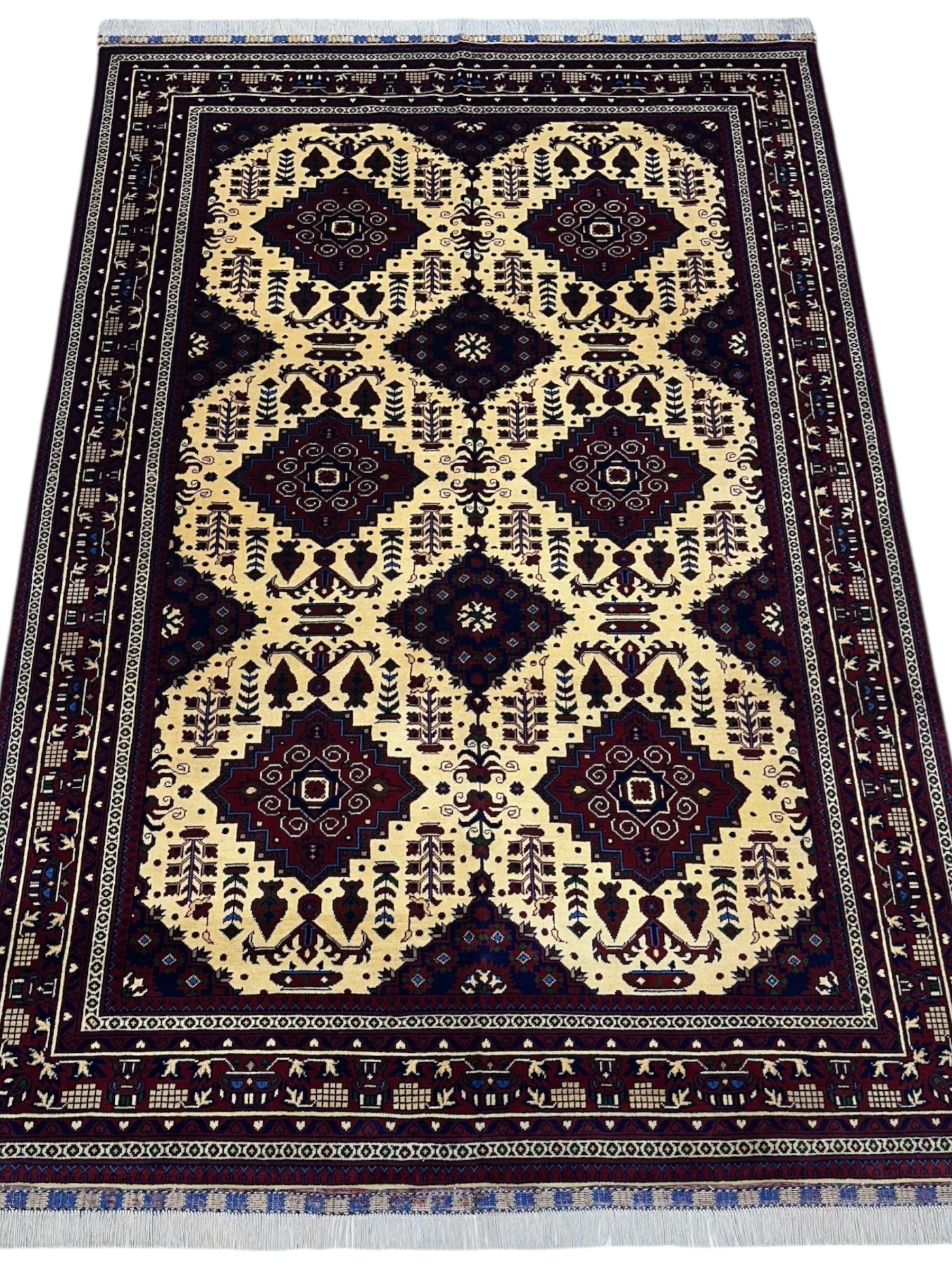 Hand-Knotted Afghani Zerkhaki Wool Rug – 6’6″ x 9’8″ by Rugistan - product image 3 for Resin Society