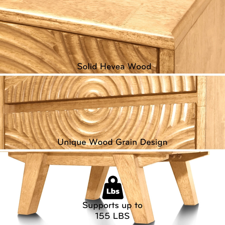 Harmony Solid Wood Nightstand detail image - Resin Society