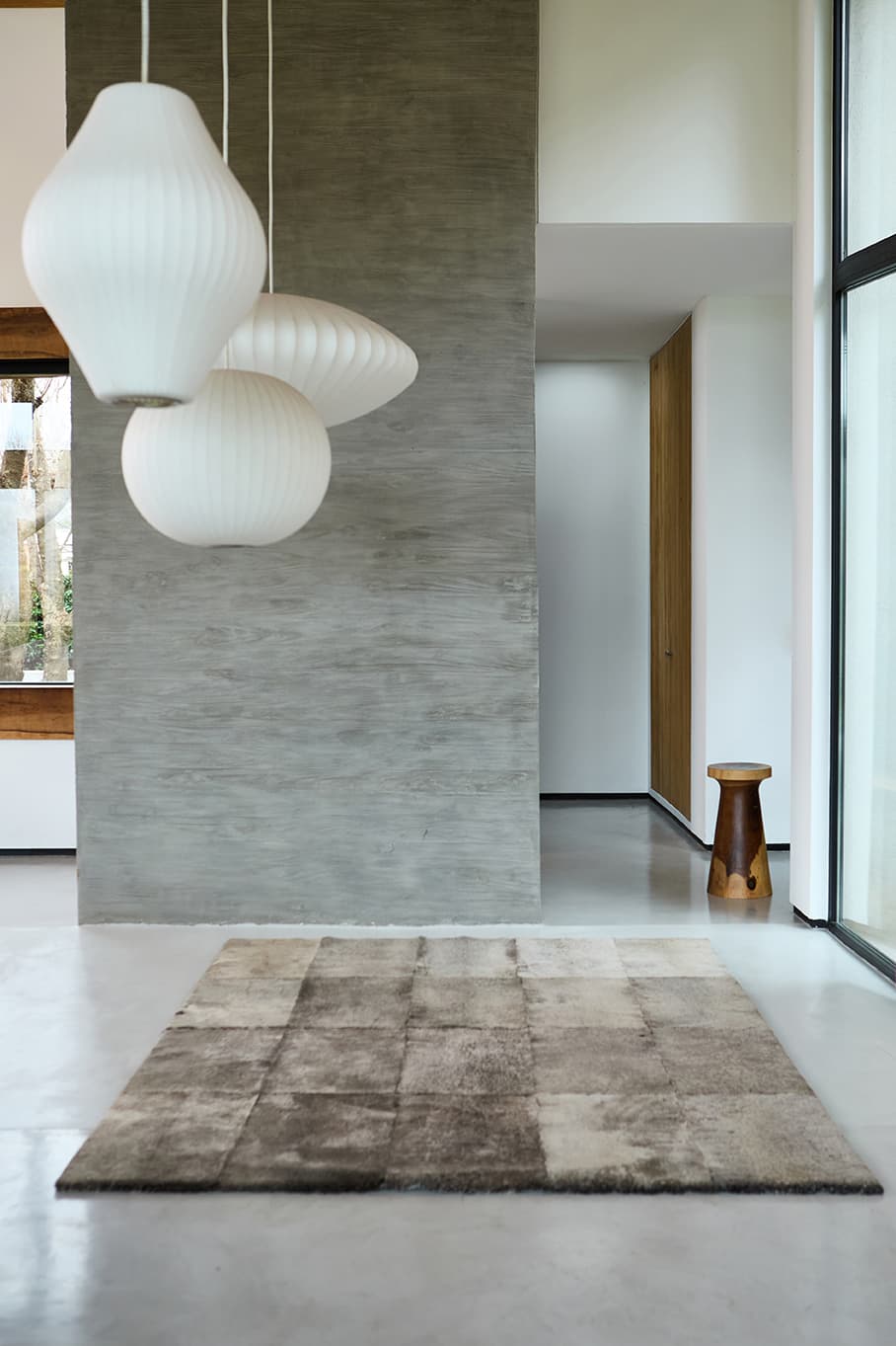 Plain Stacked - Charcoal Lambskin Rug by Homelosophy