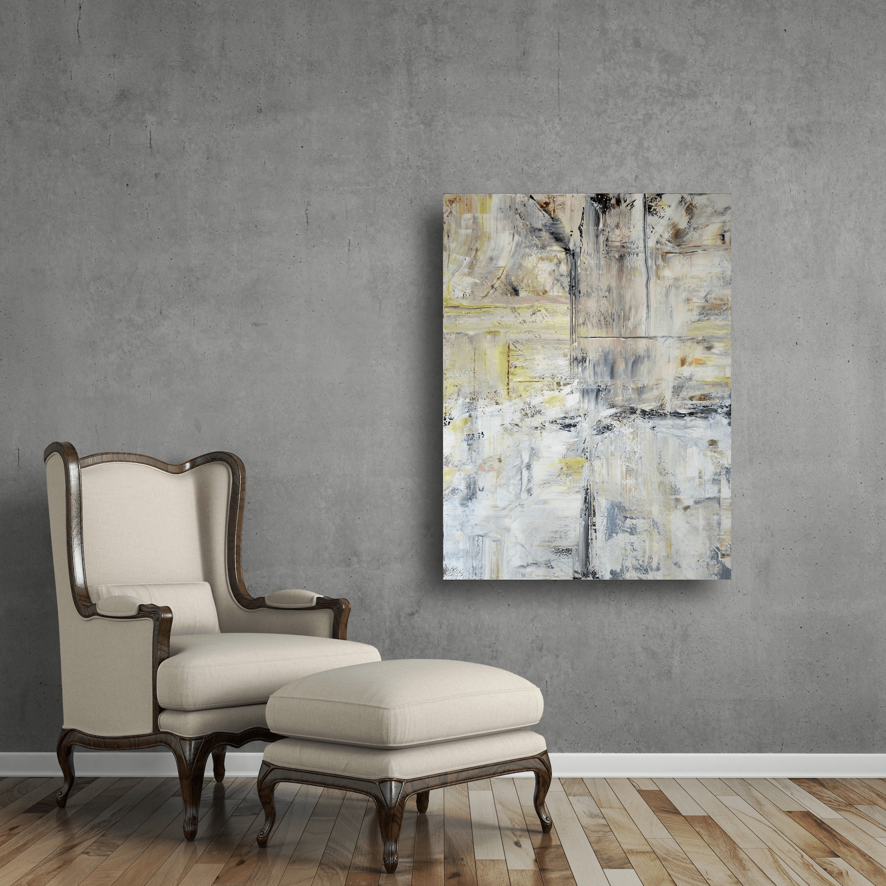 Platinum and Yellow Artist Enhanced Canvas Print by John Beard Collection - product image 4 for Resin Society