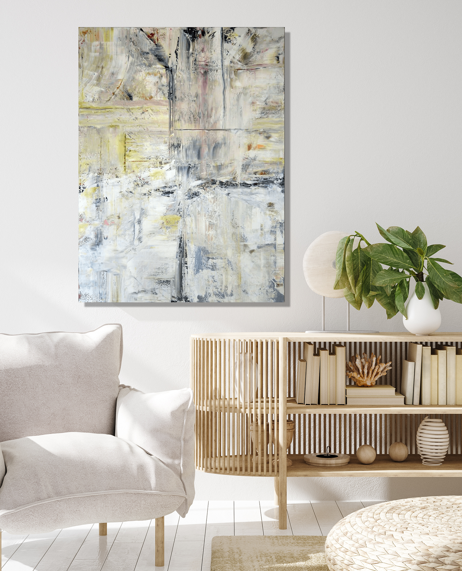 Platinum and Yellow Artist Enhanced Canvas Print by John Beard Collection - product image 2 for Resin Society