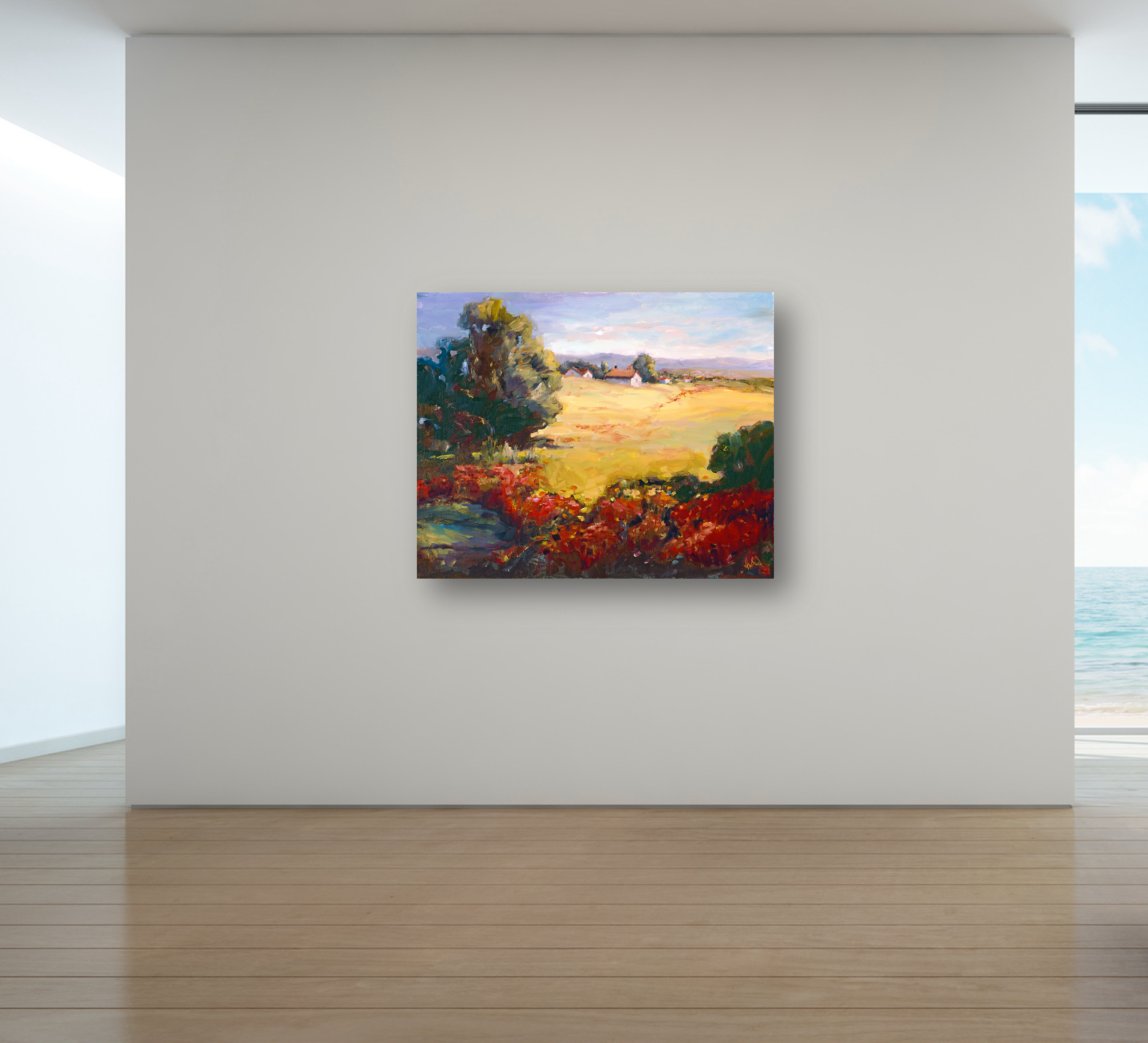 Poppy Fields Artist Enhanced Canvas Print by John Beard Collection - product image 4 for Resin Society