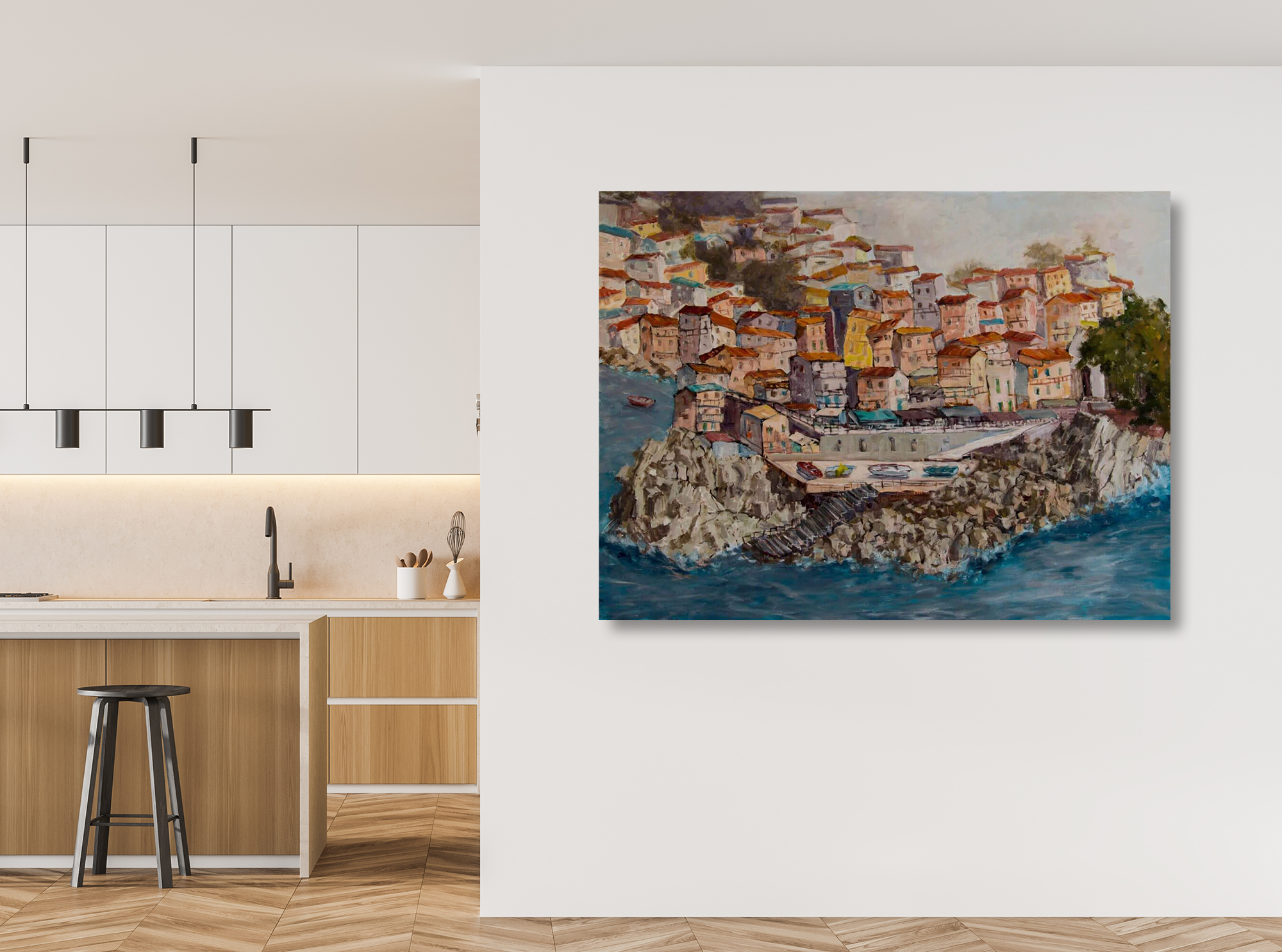Port Venere Artist Enhanced Canvas Print by John Beard Collection - product image 4 for Resin Society