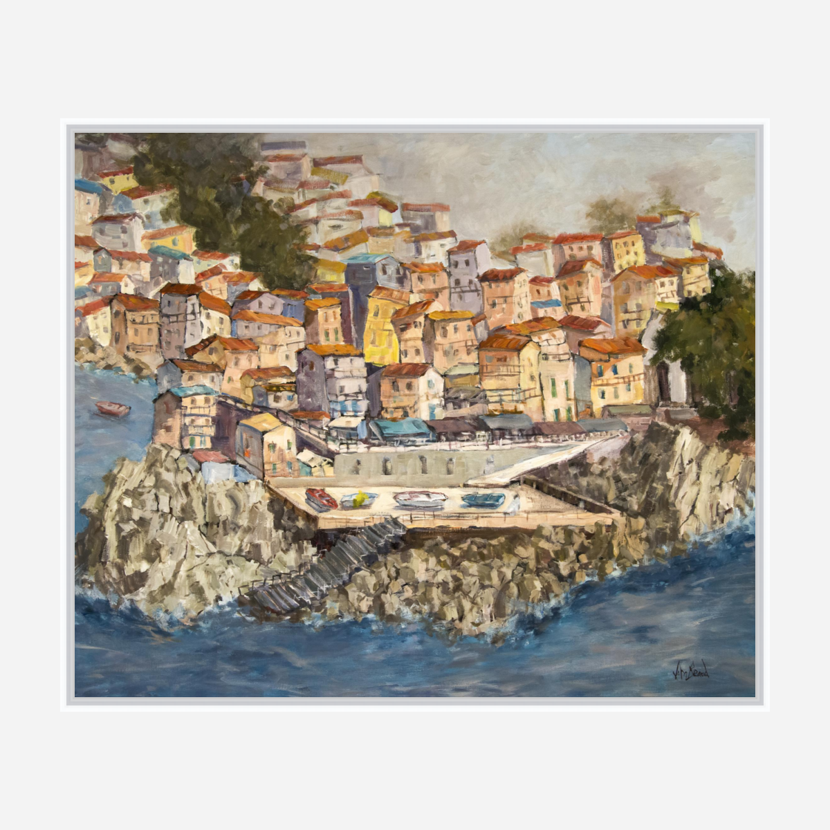 Port Venere Artist Enhanced Canvas Print by John Beard Collection - product image 6 for Resin Society
