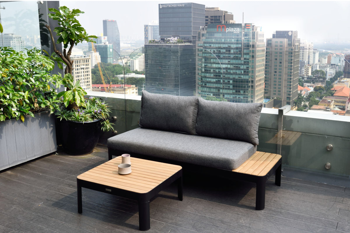 Portals Teak and Aluminum Modular Sofa 3pc Set by LifestyleGarden US - product image 6 for Resin Society
