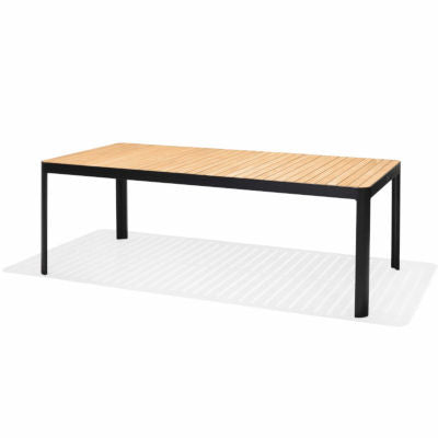 Portals Dark Rectangular Teak Table and 8 Nassau Black Dining Set by LifestyleGarden US - product image 14 for Resin Society