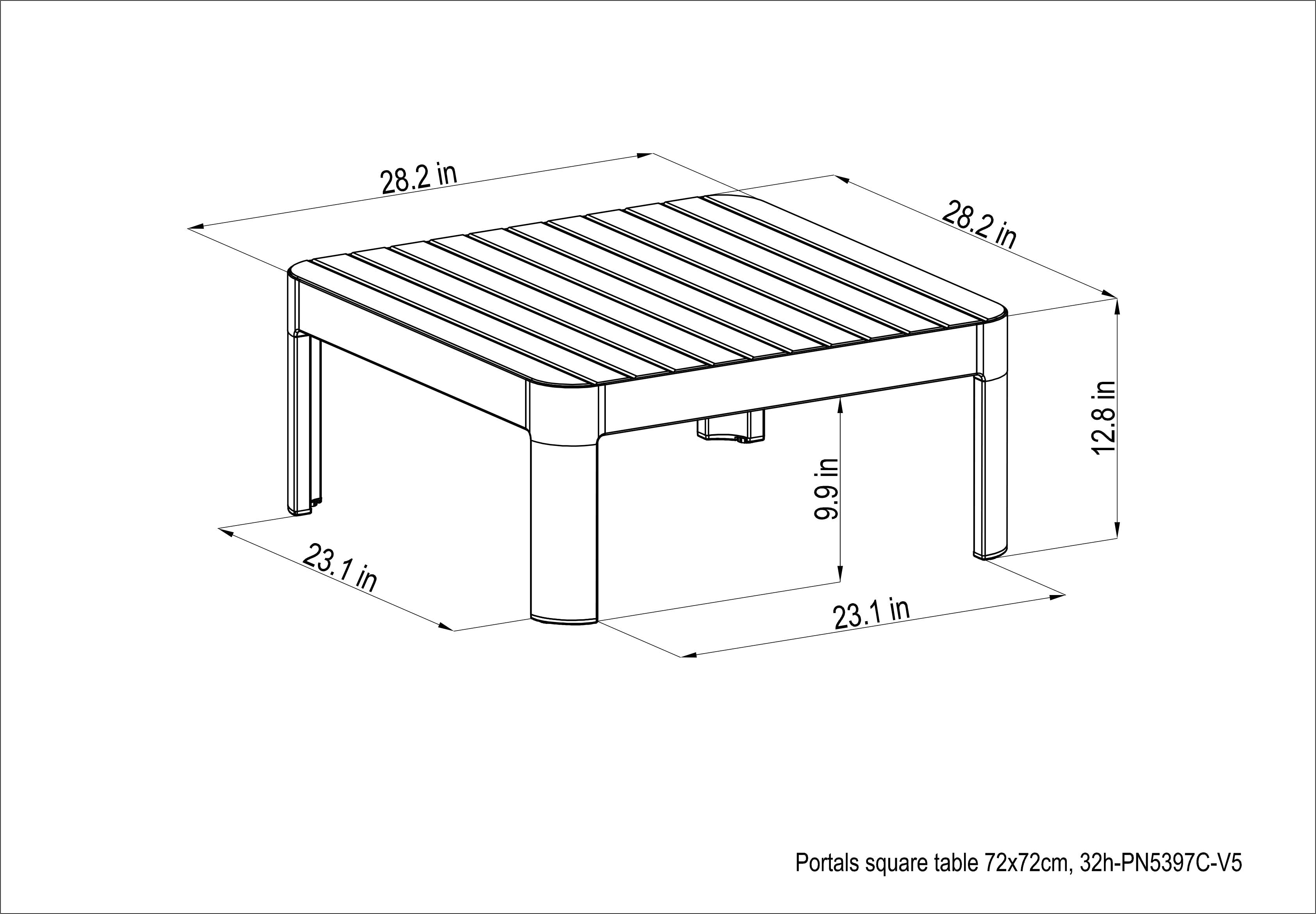 Portals Light Square Coffee Table by LifestyleGarden US - product image 2 for Resin Society