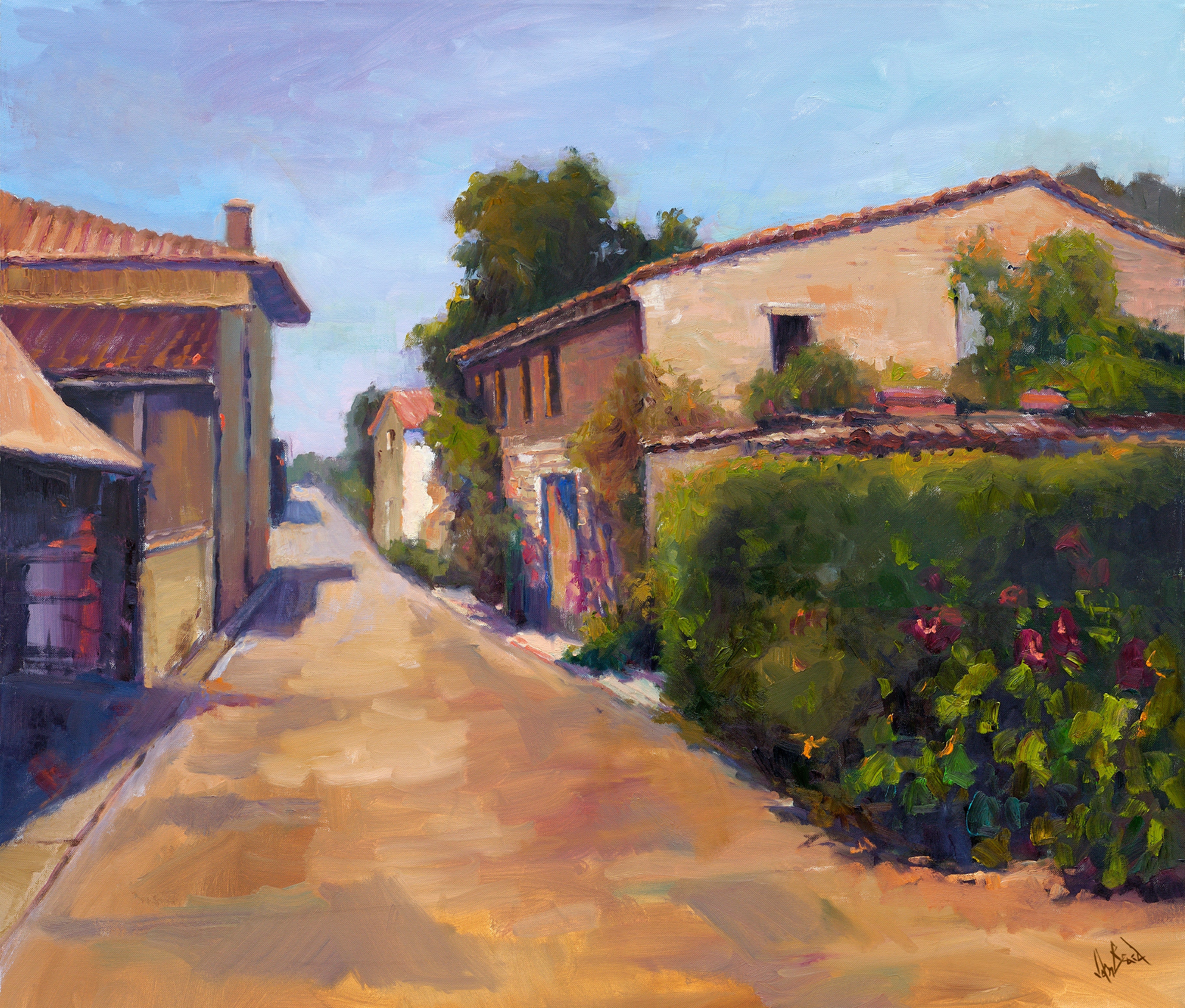 Portuguese Village Artist Enhanced Canvas Print by John Beard Collection - main product image for Resin Society