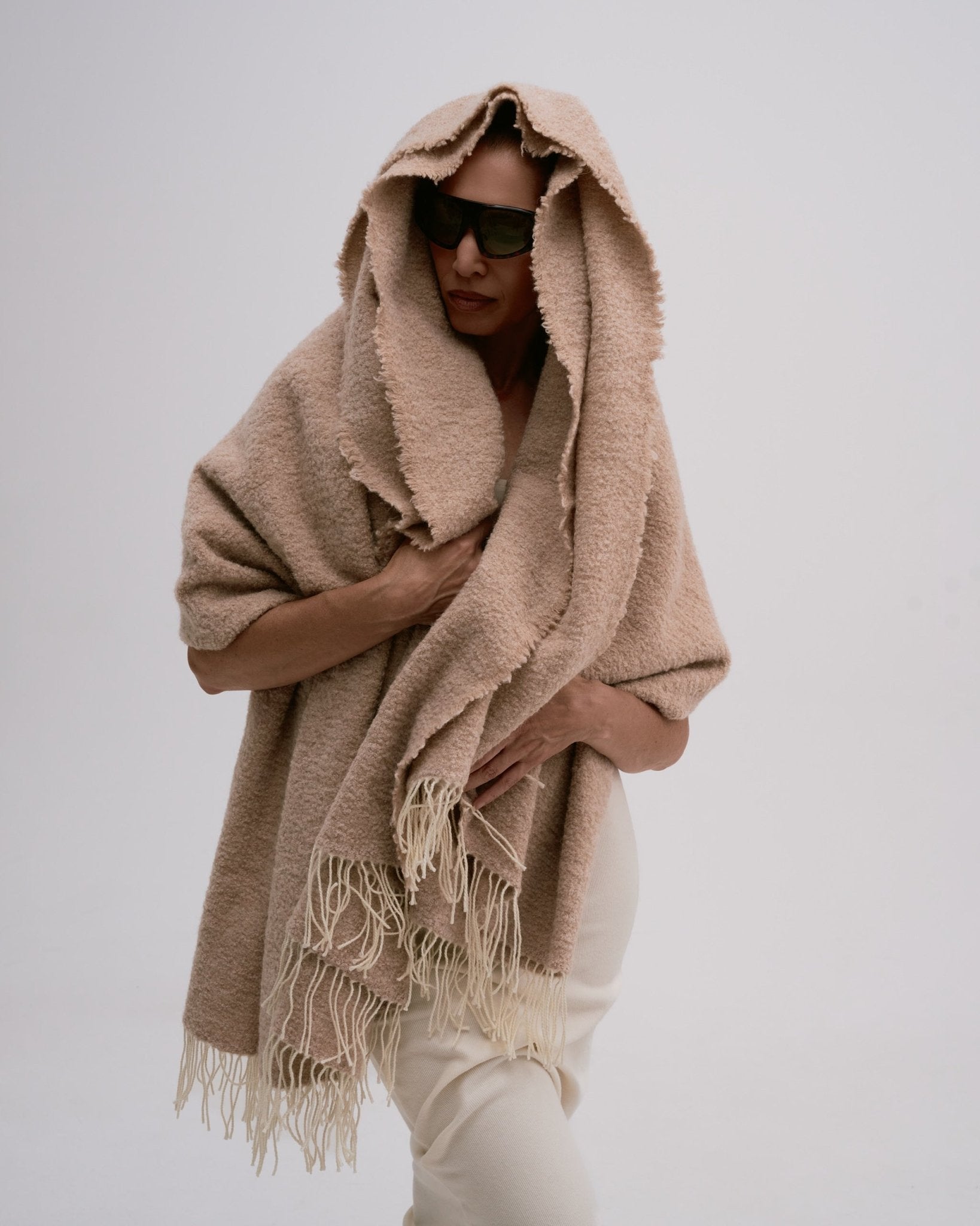 Fringe Bouclé Throw Biscotti by Principal's Daughter - product image 2 for Resin Society