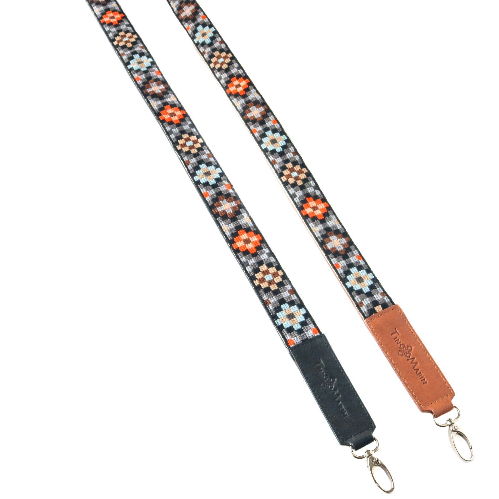 Mai Woven Bag Strap - Brown & Orange with Black Leather by Tin Marin Brand - product image 5 for Resin Society