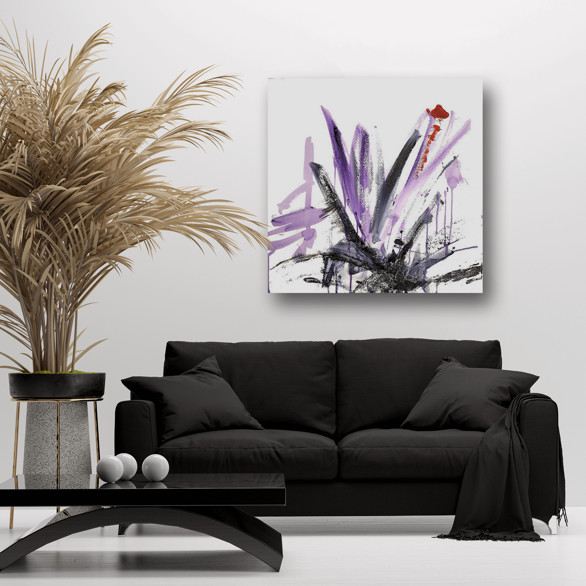 Purple and Black I Artist Enhanced Canvas Print by John Beard Collection - product image 4 for Resin Society