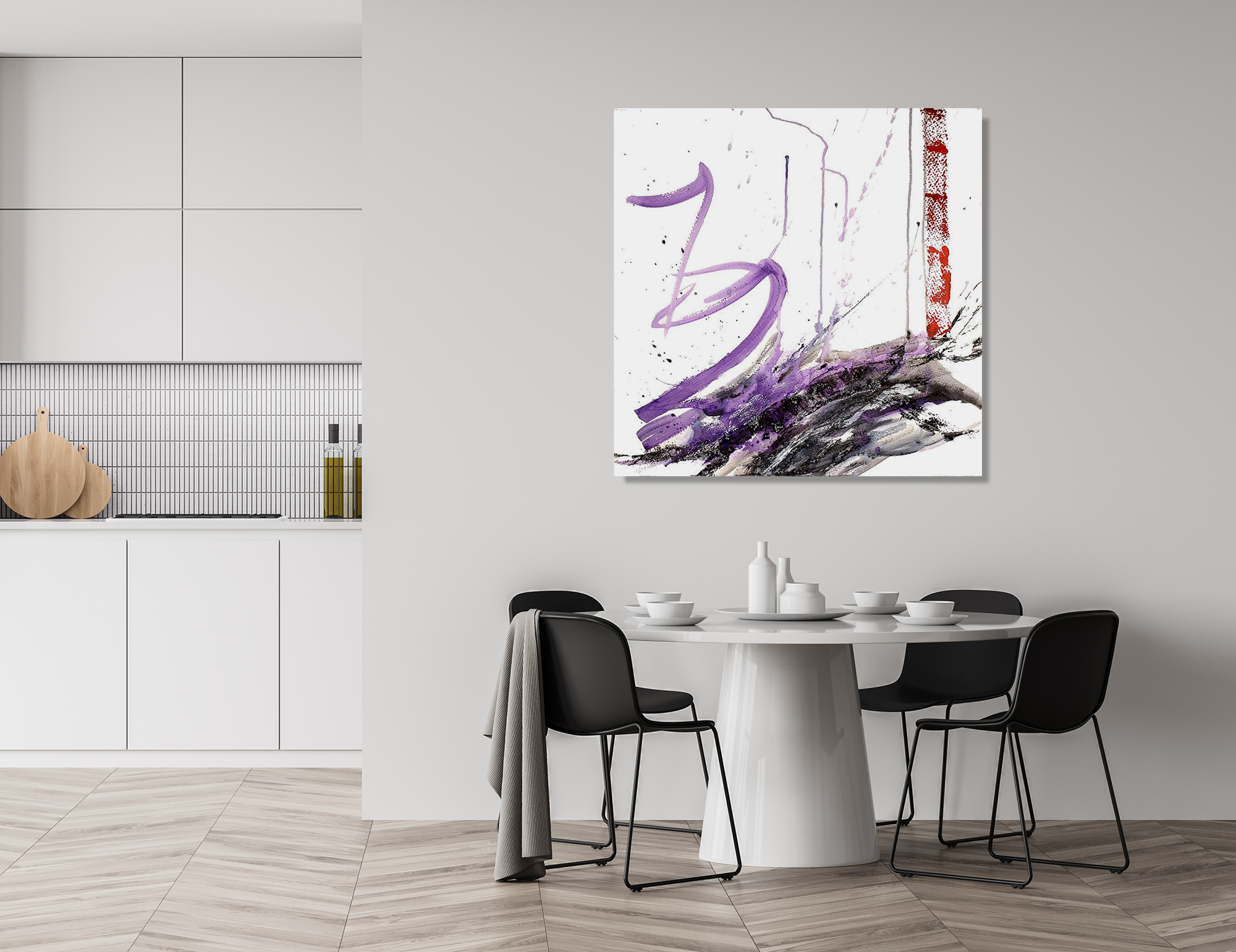 Purple and Black III Artist Enhanced Canvas Print by John Beard Collection - product image 2 for Resin Society