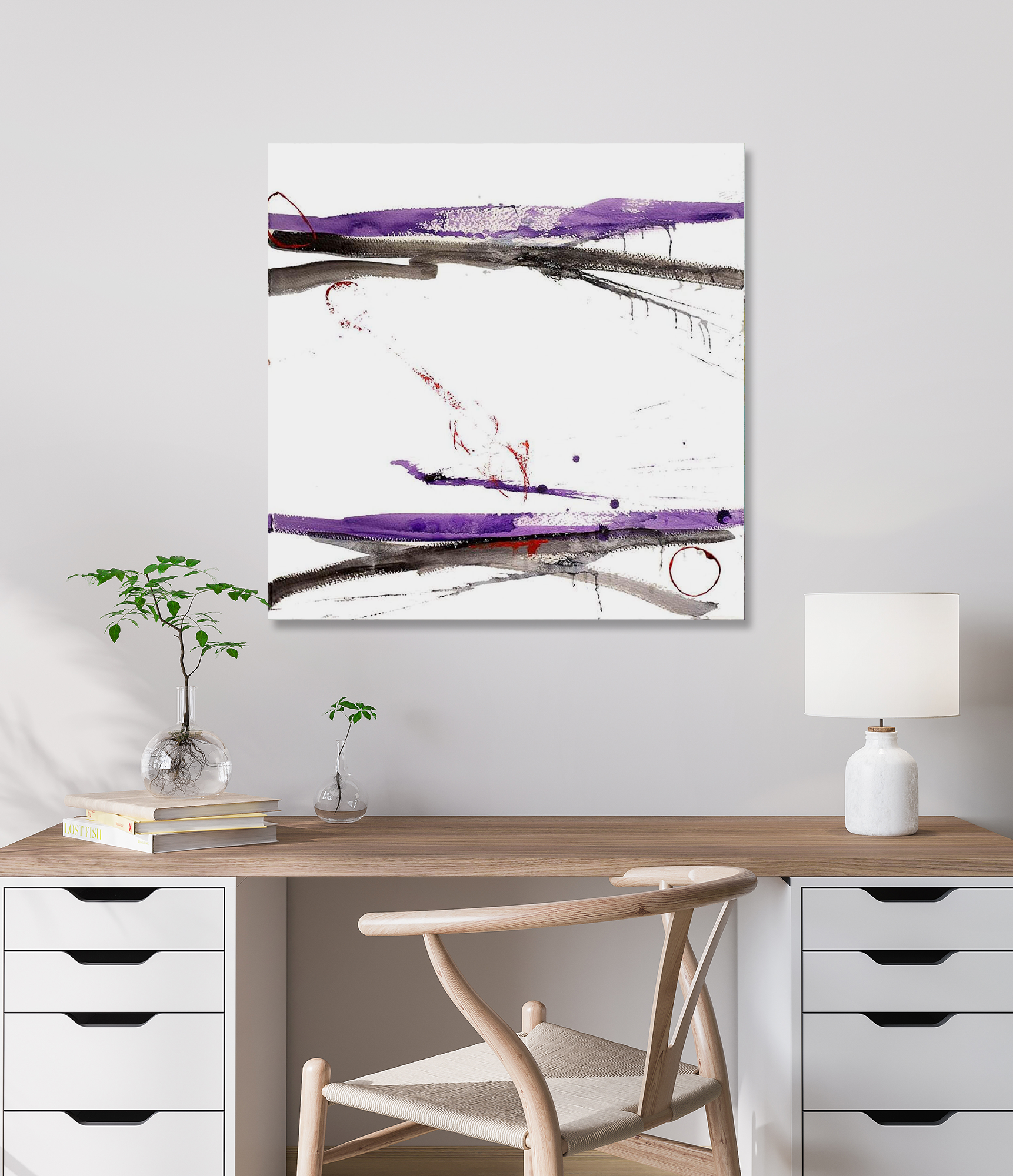 Purple and Black IV Artist Enhanced Canvas Print by John Beard Collection - product image 2 for Resin Society