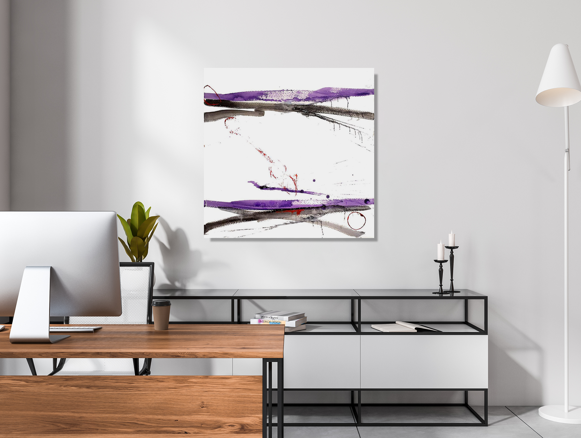 Purple and Black IV Artist Enhanced Canvas Print by John Beard Collection - product image 3 for Resin Society