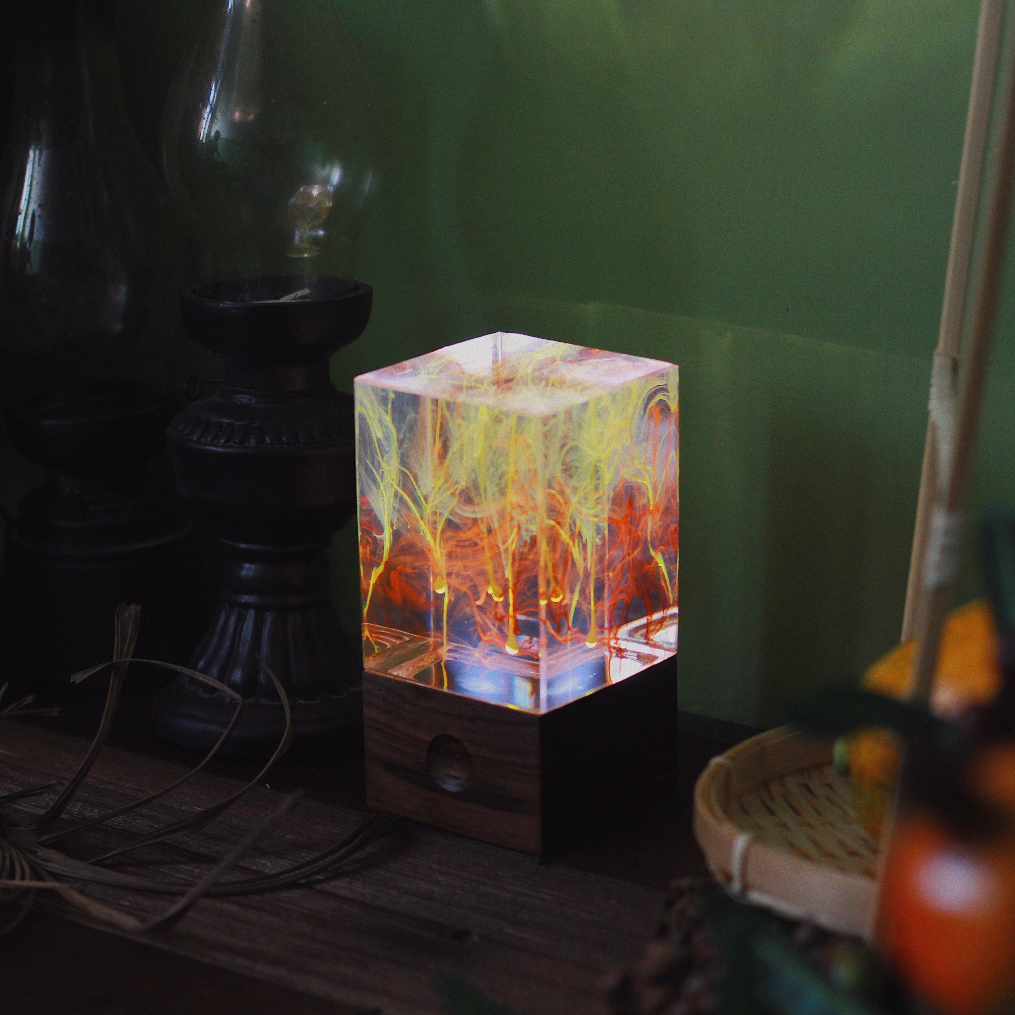Resin Table Lamp Bundle – Black Walnut Base