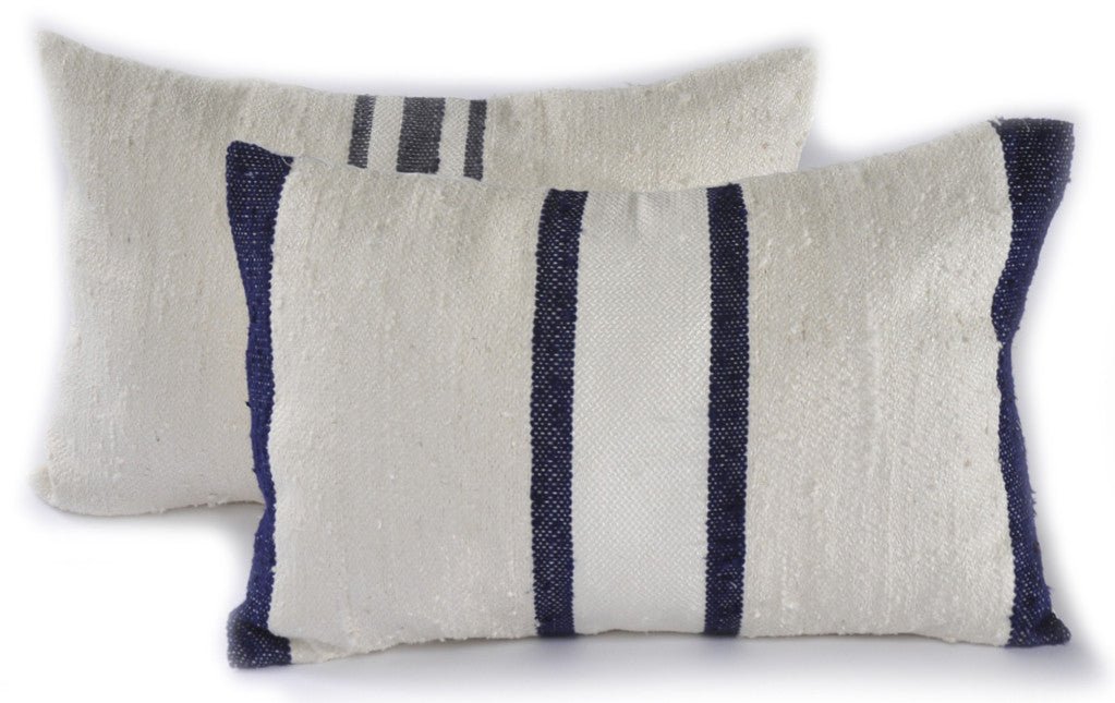 Silk Striped Rustic Pillow by Homelosophy